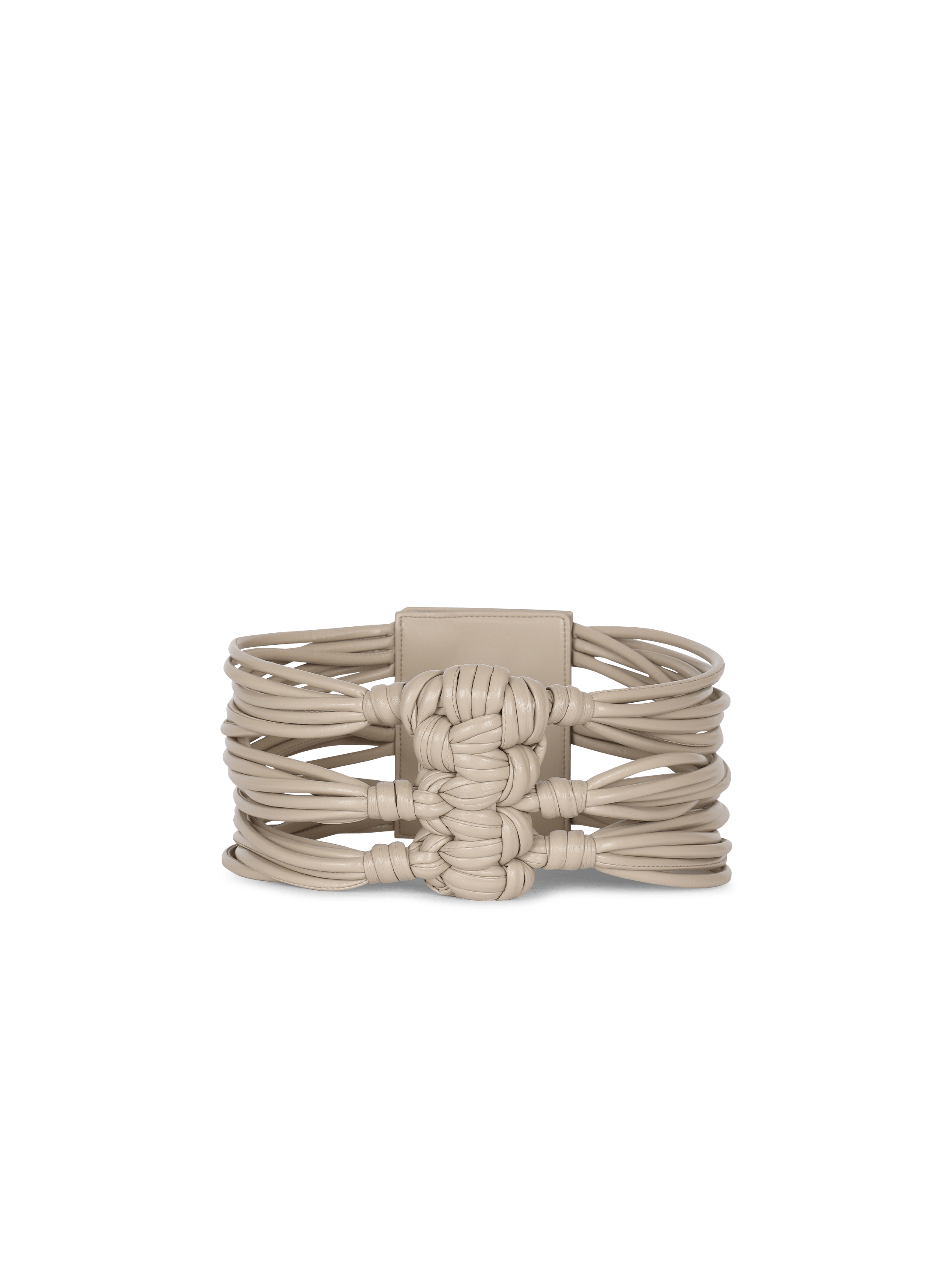 Braided belt with snap fastening