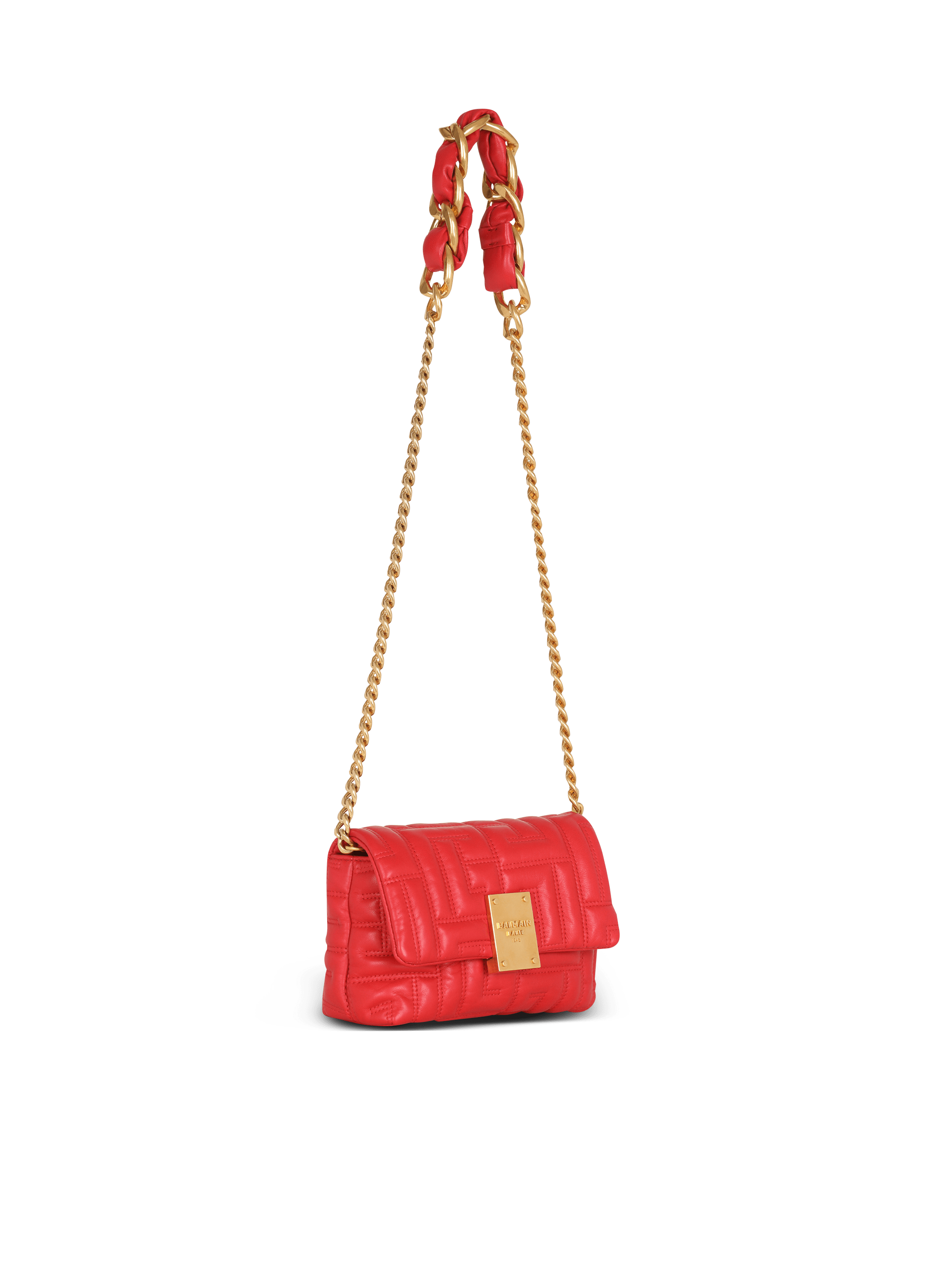 Balmain 1945 Quilted Soft Leather Shoulder Bag