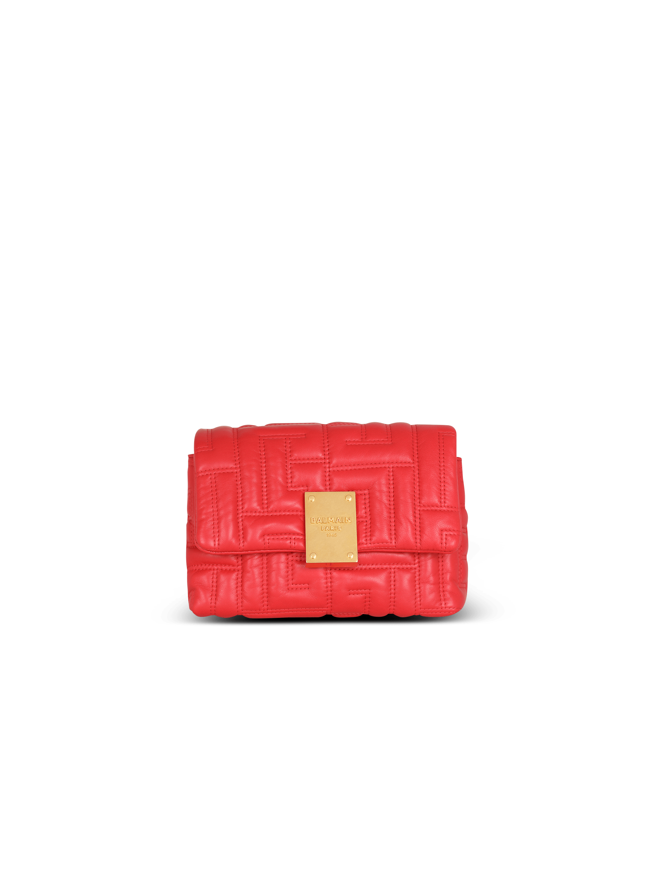 1945 Soft mini bag in quilted leather red - Women | BALMAIN