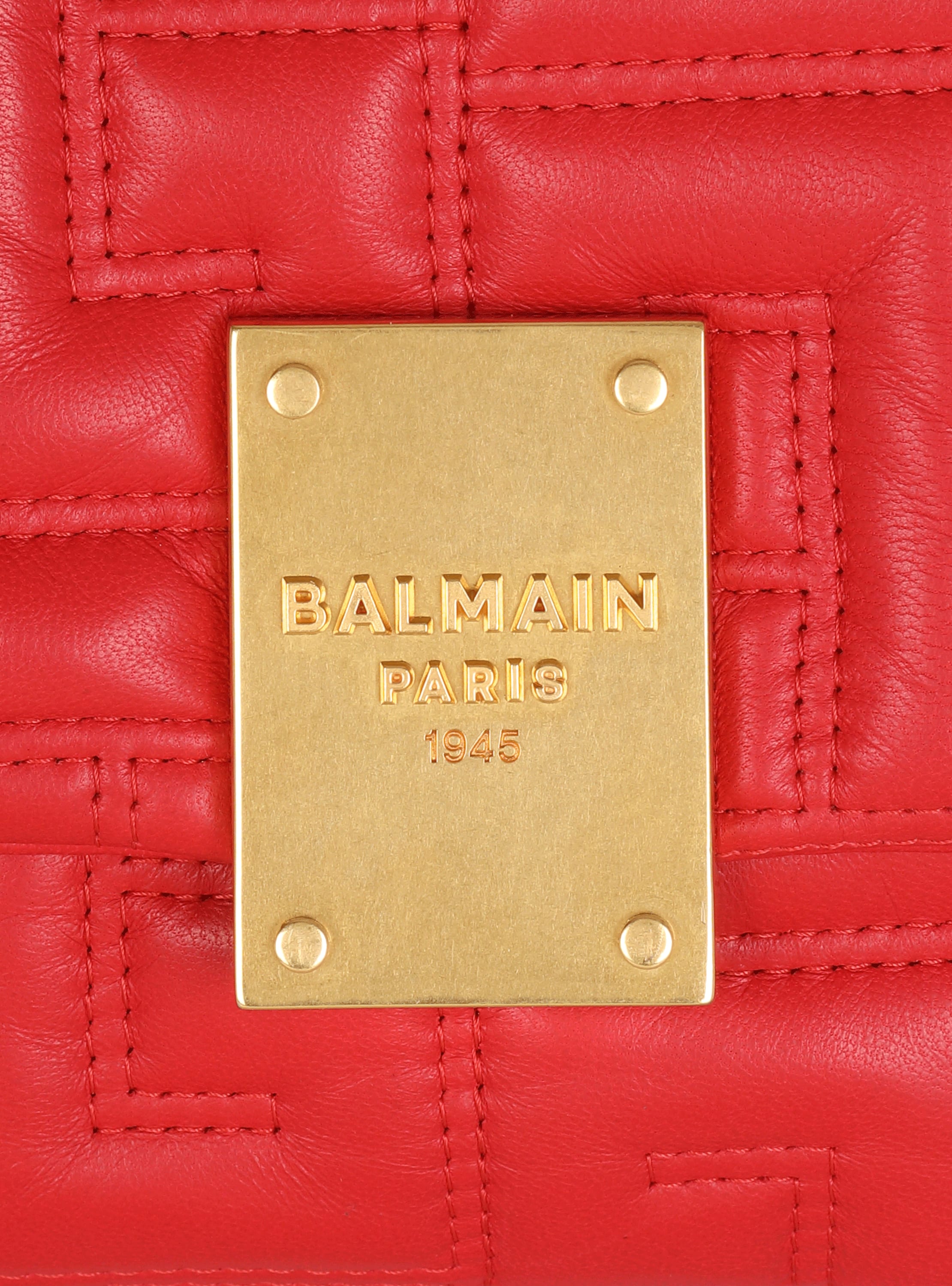 1945 Soft mini bag in quilted leather red - Women | BALMAIN