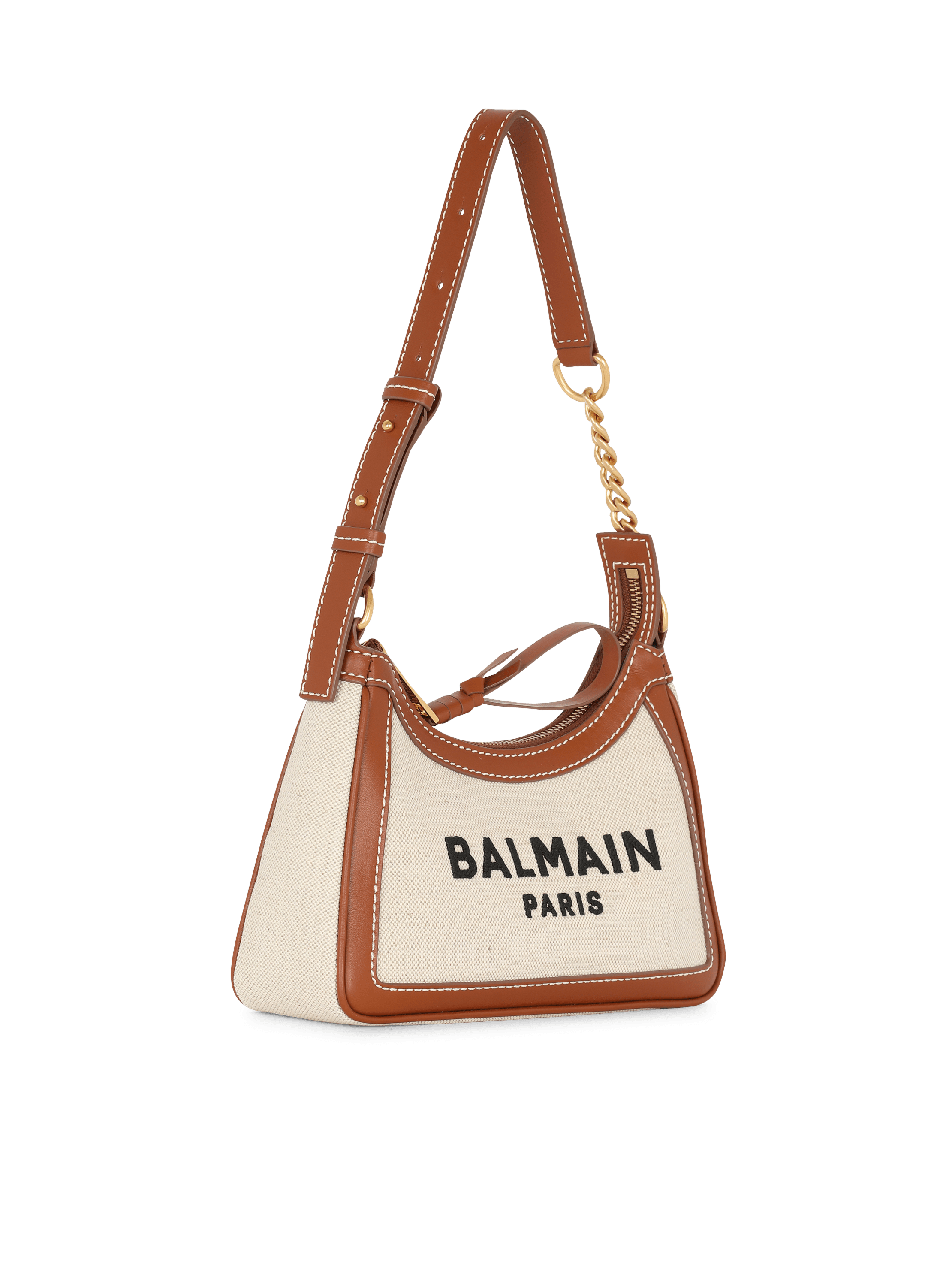 B-Army canvas bag with leather inserts