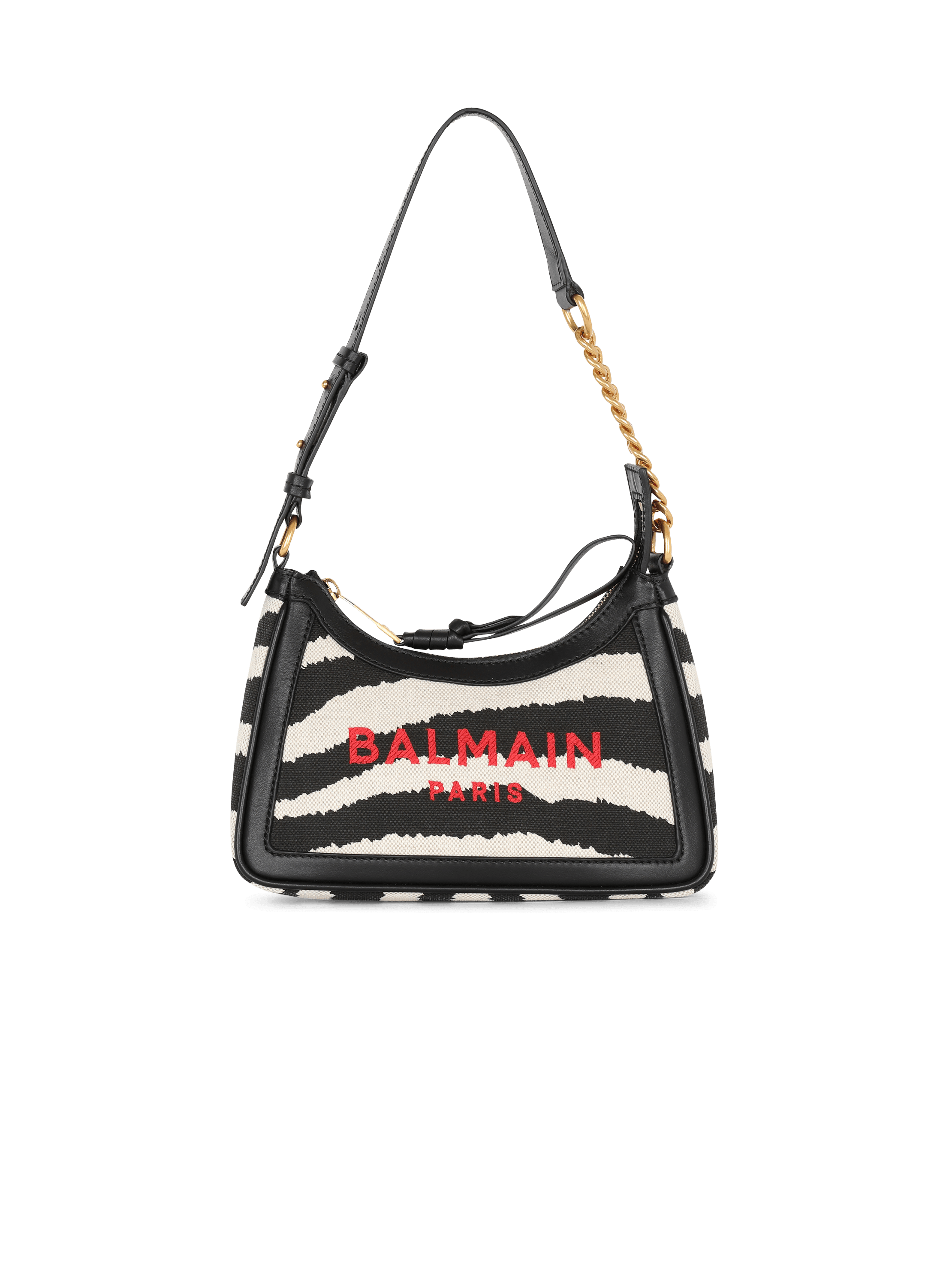 Tasche B-Army aus Canvas mit Zebra-Print und Ledereinsätzen