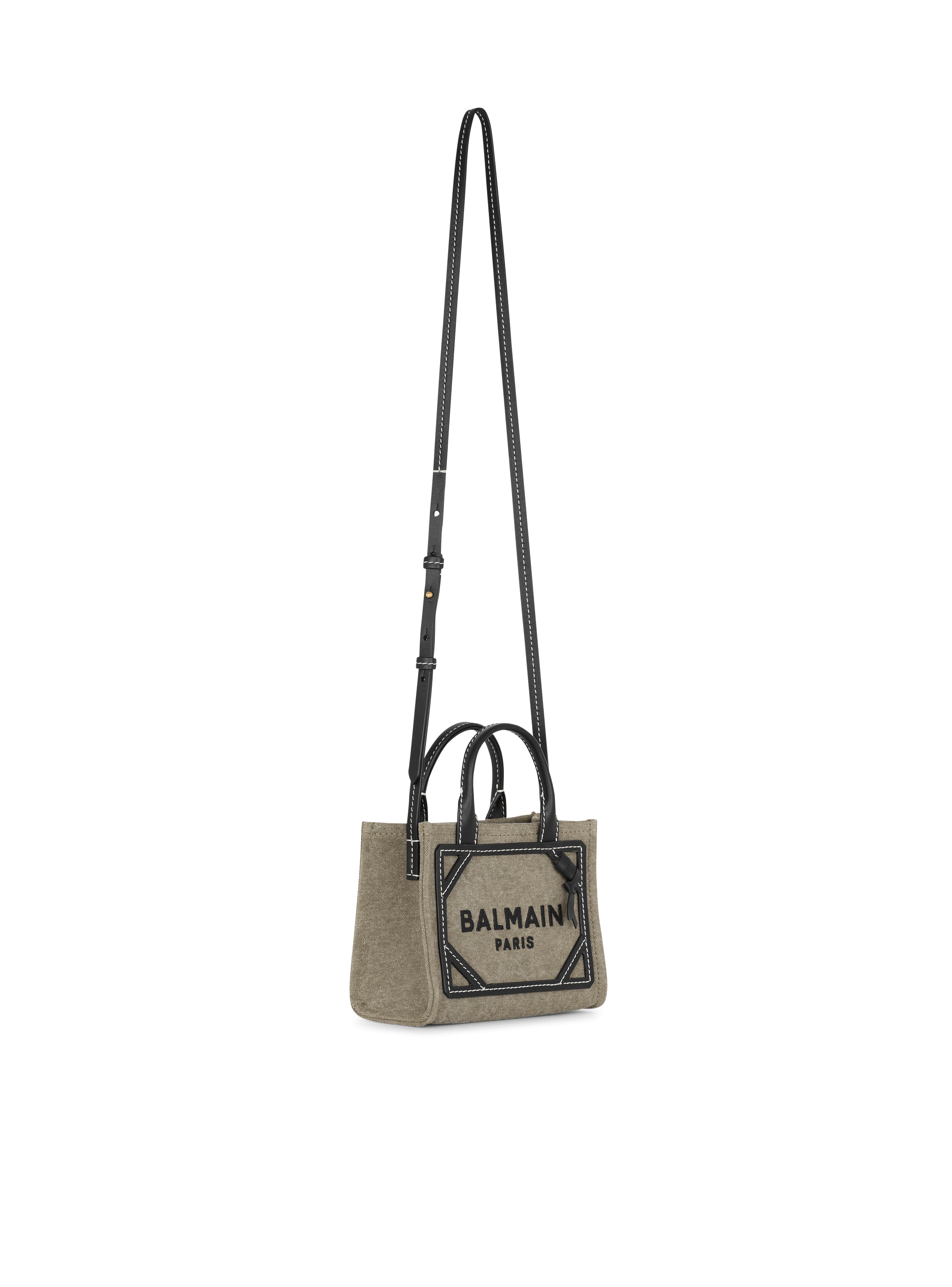 Shopping Mini Bag Canvas - Sand Brown/Black