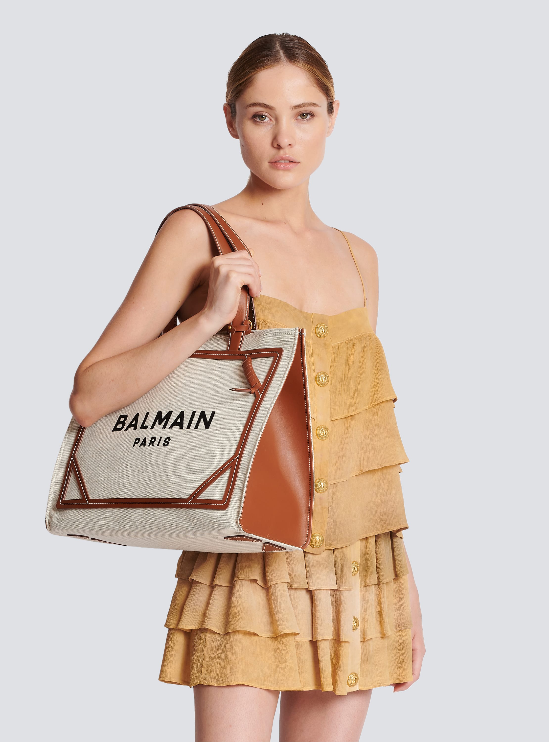 Balmain B-Army 42 Canvas Shopper