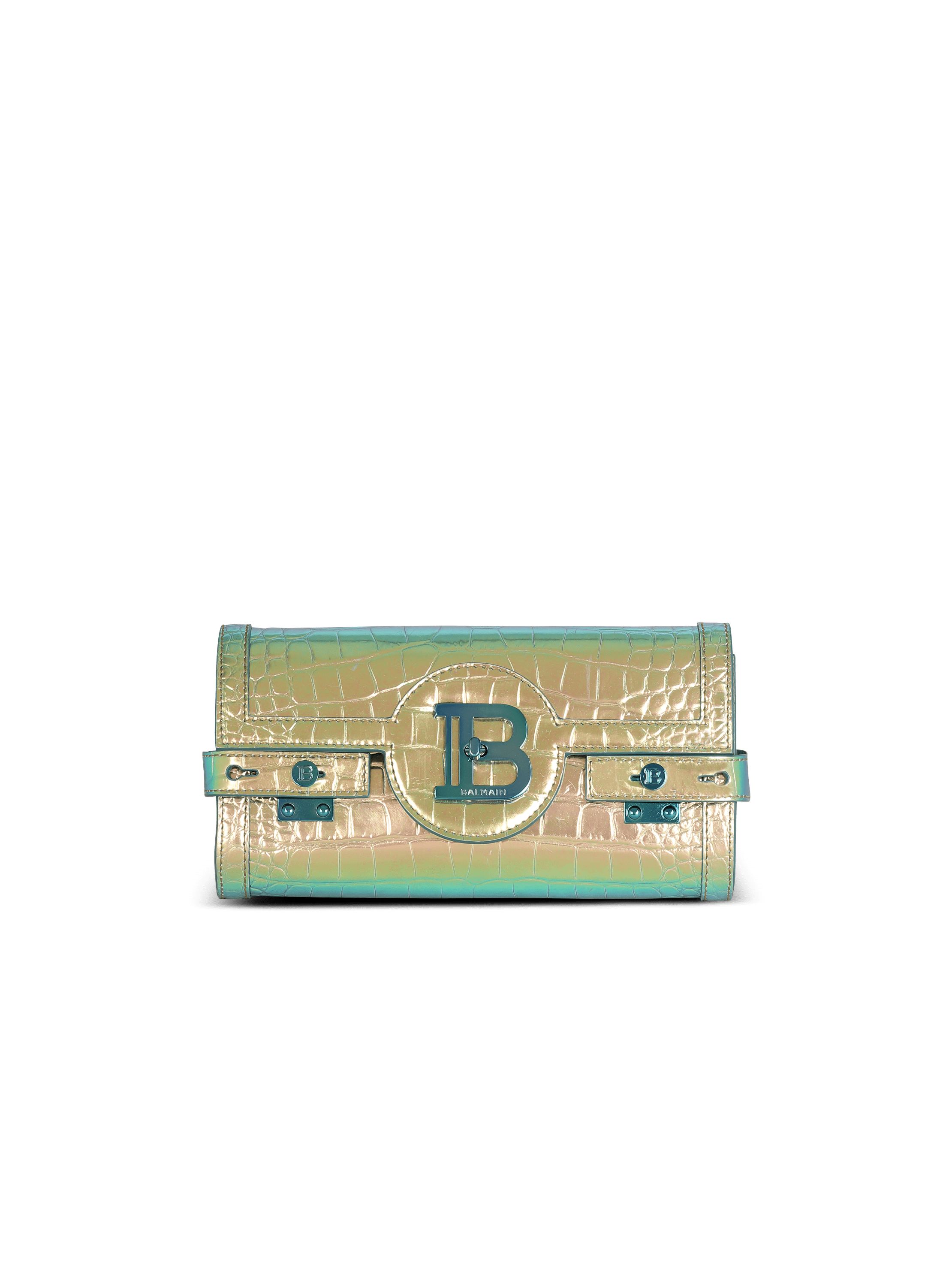B-Buzz 23 clutch bag in crocodile effect-embossed leather