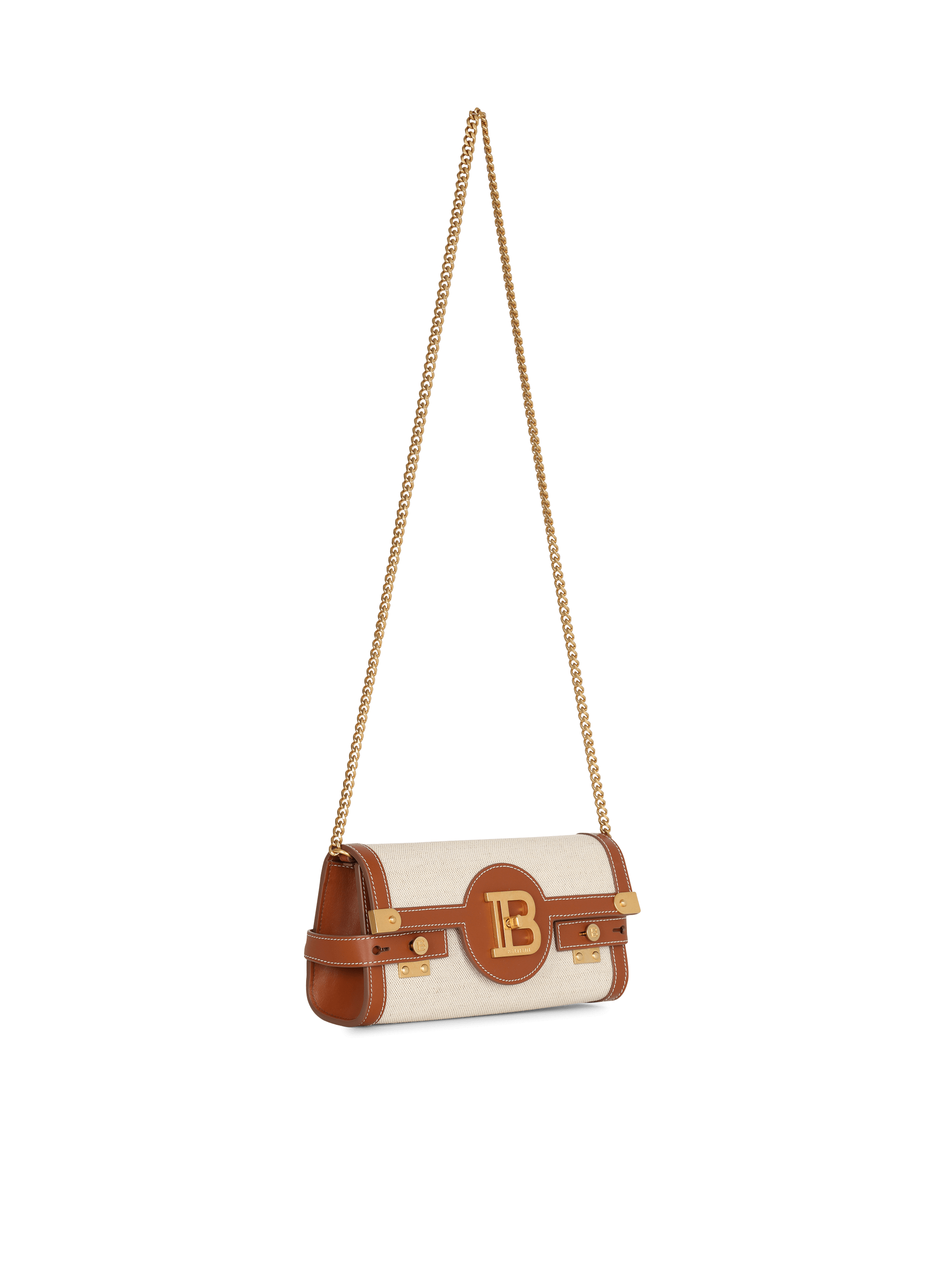 B-Buzz 23 leather and canvas clutch bag