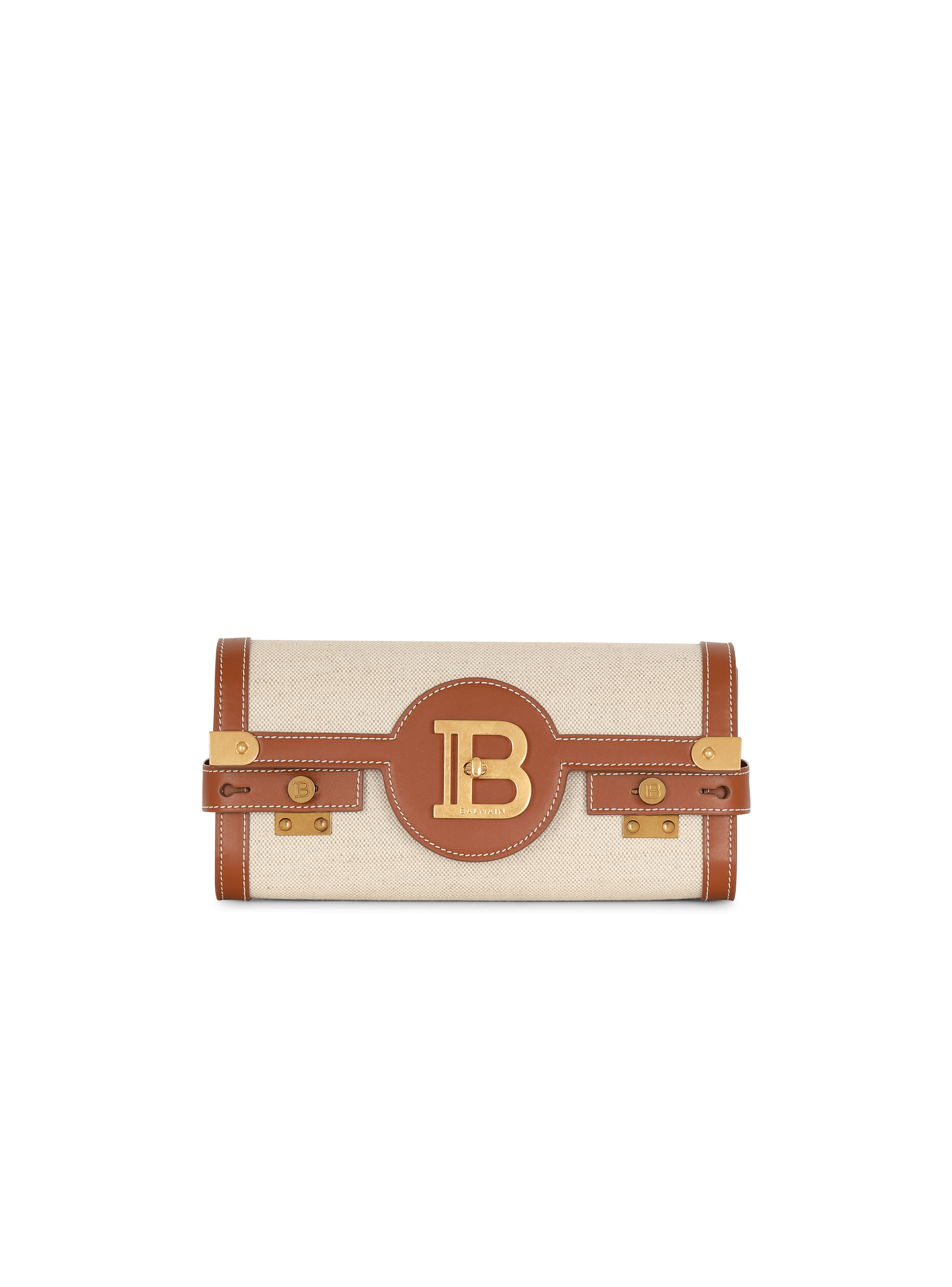 B-Buzz 23 leather and canvas clutch bag