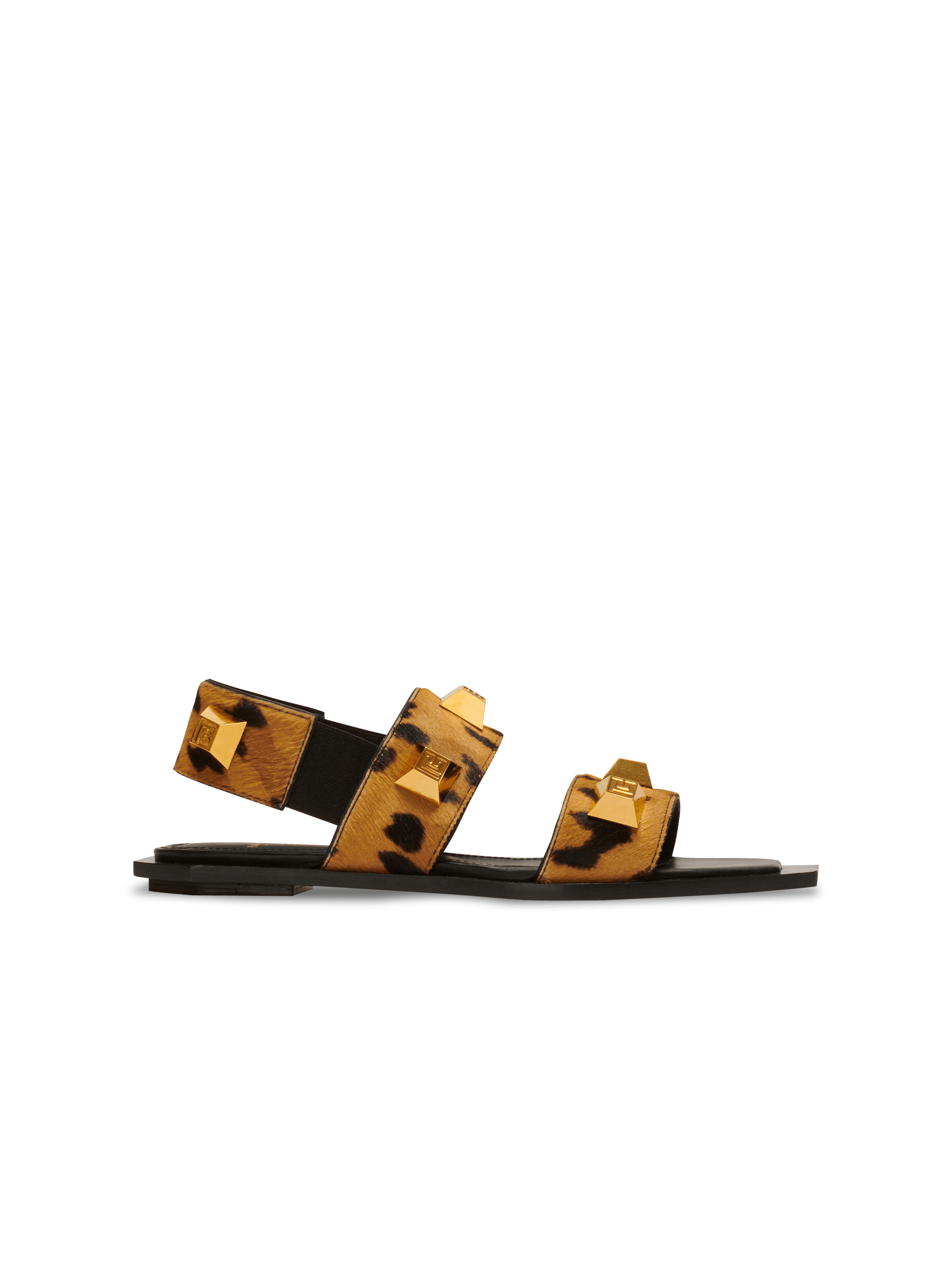 Flat Ana mules in leopard-print leather