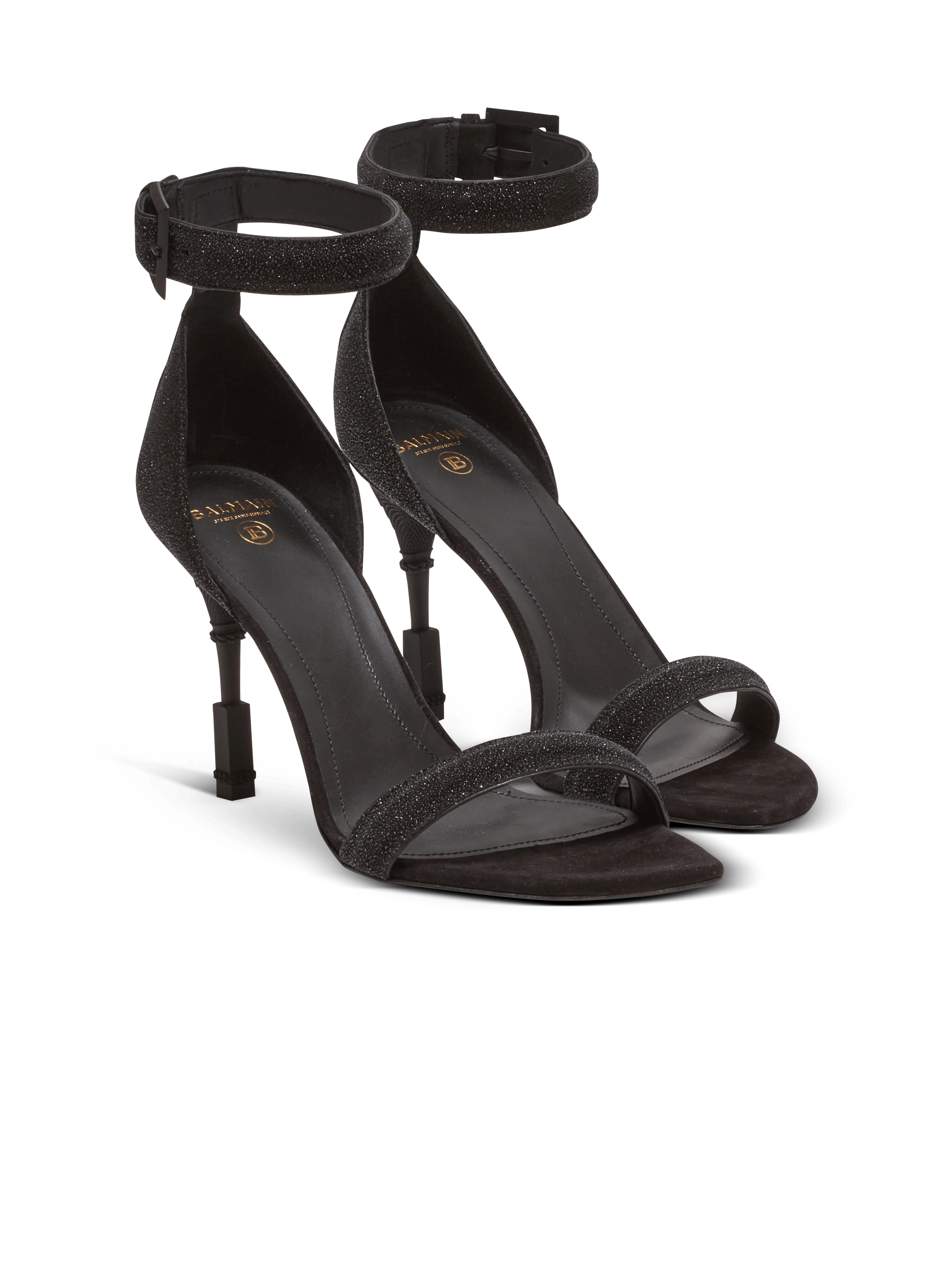 Moneta leather sandals with micro beads