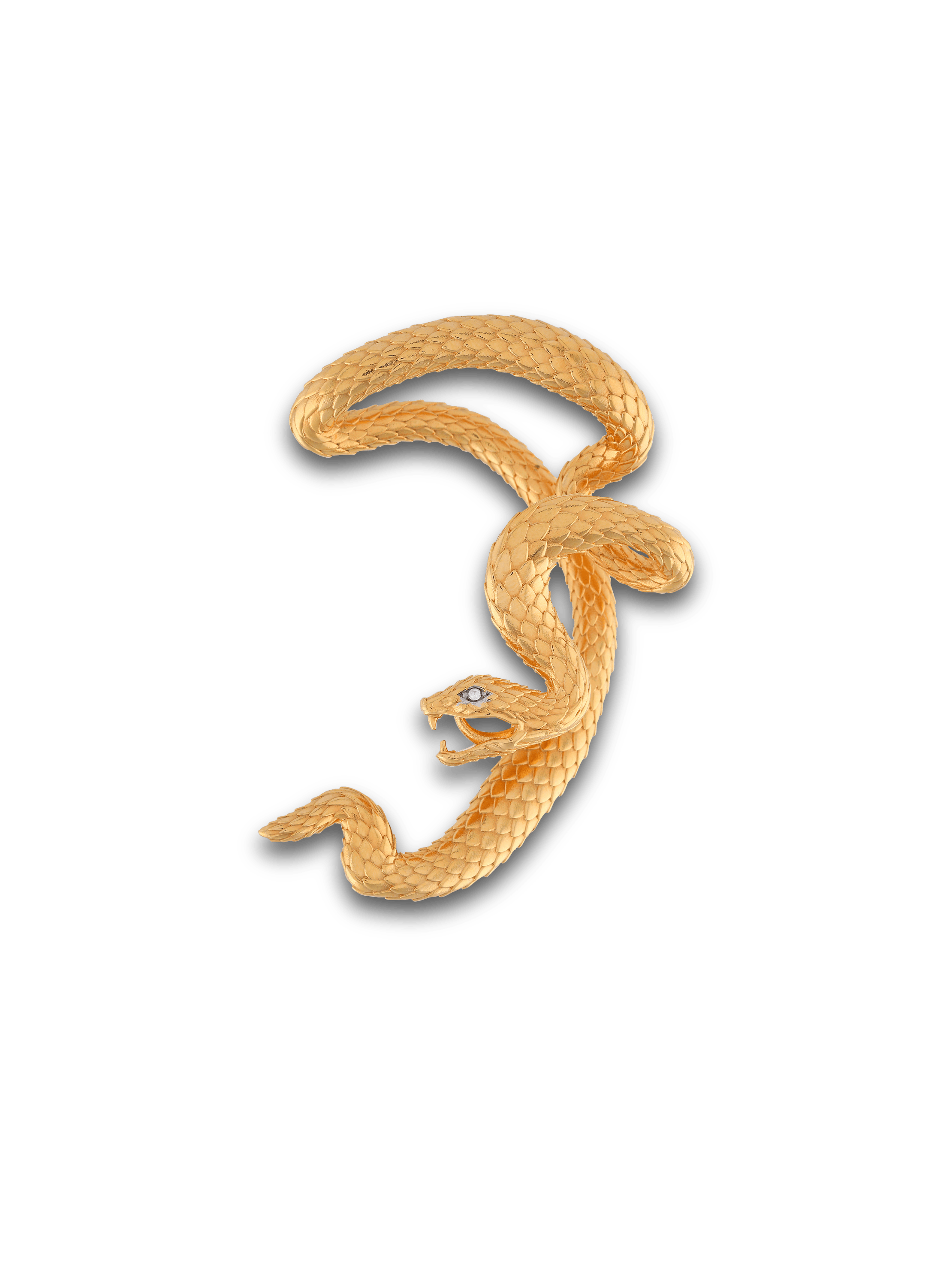 Schlangen-Ohrschmuck aus Messing und Kristall