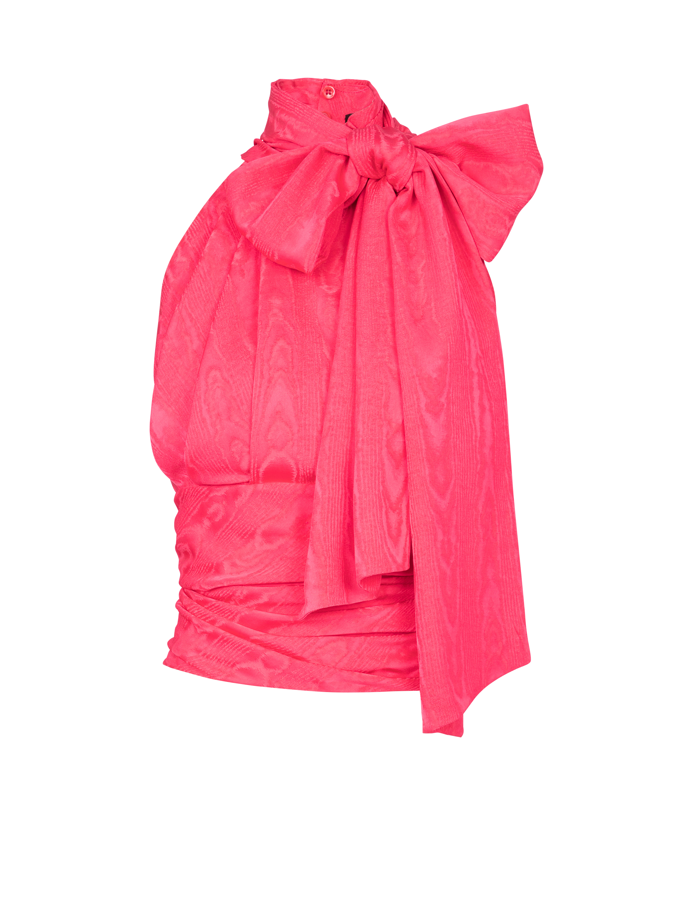Sleeveless top with draped collar, pink, hi-res