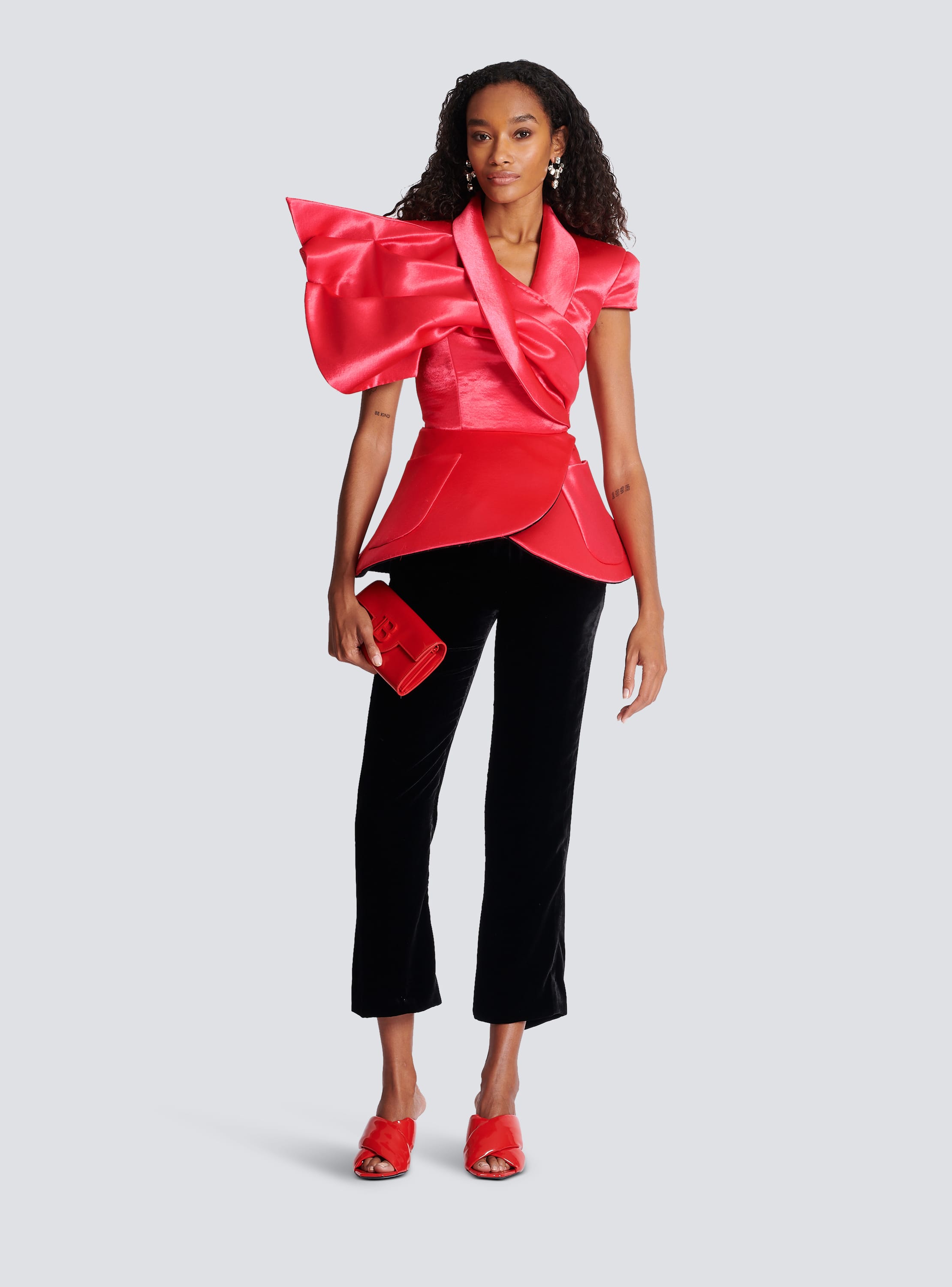 Draped peplum top