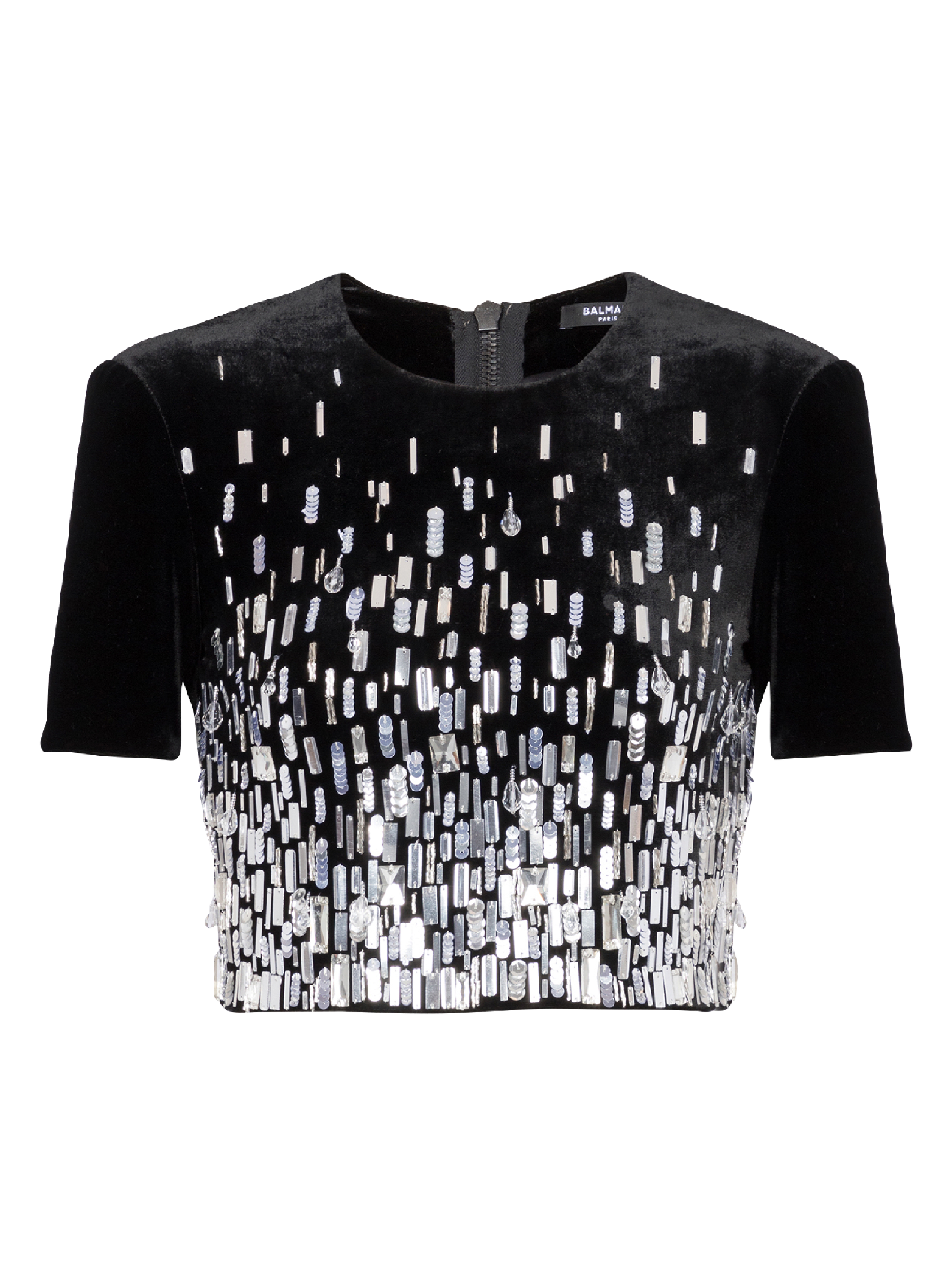 Vero Moda Nola Glitter Crop Top in Silver