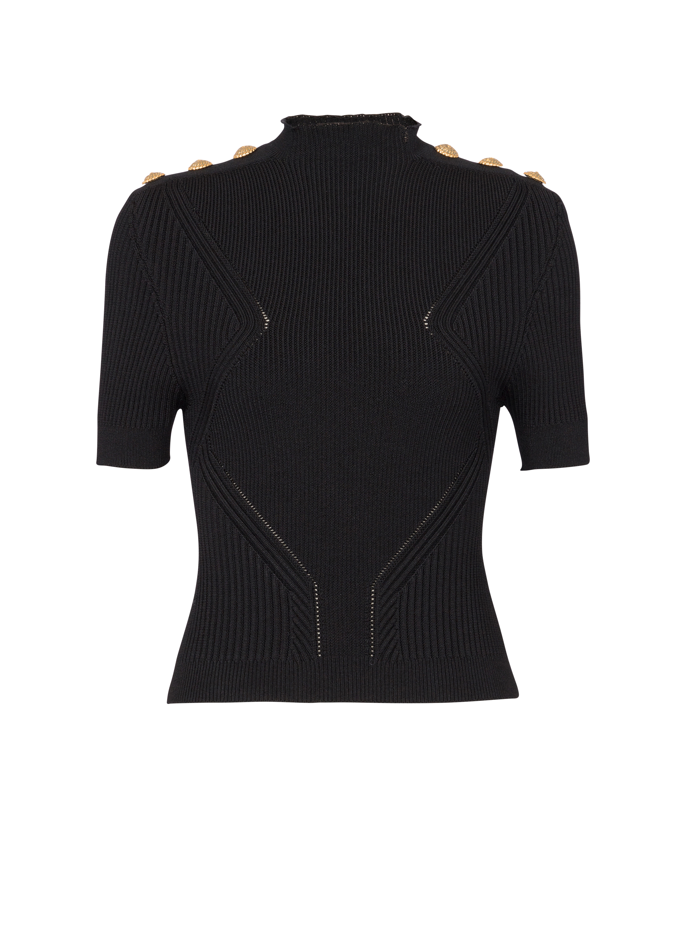 Ribbed knit top black - Women | BALMAIN