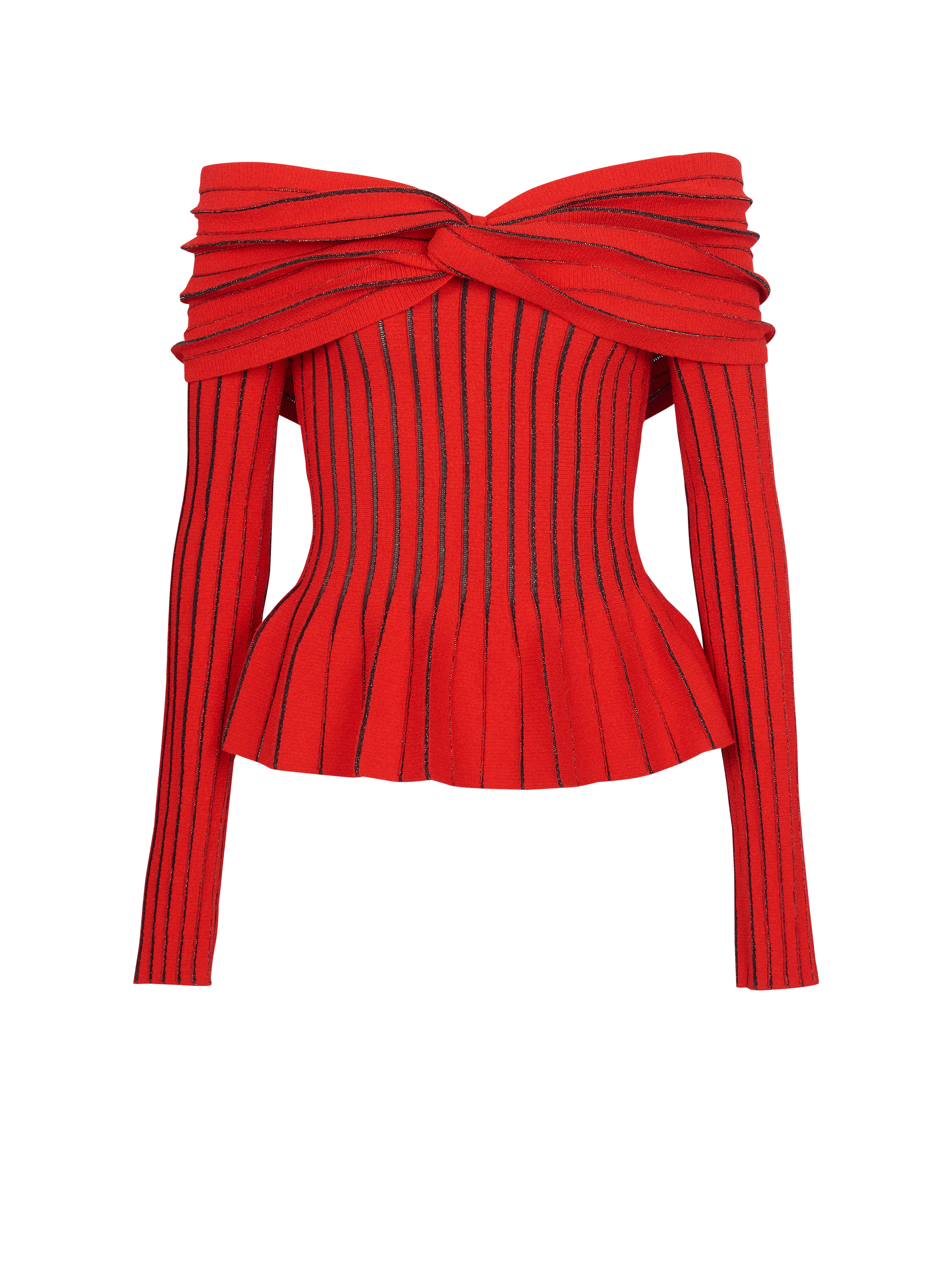 Off the shoulder red shirt hot sale