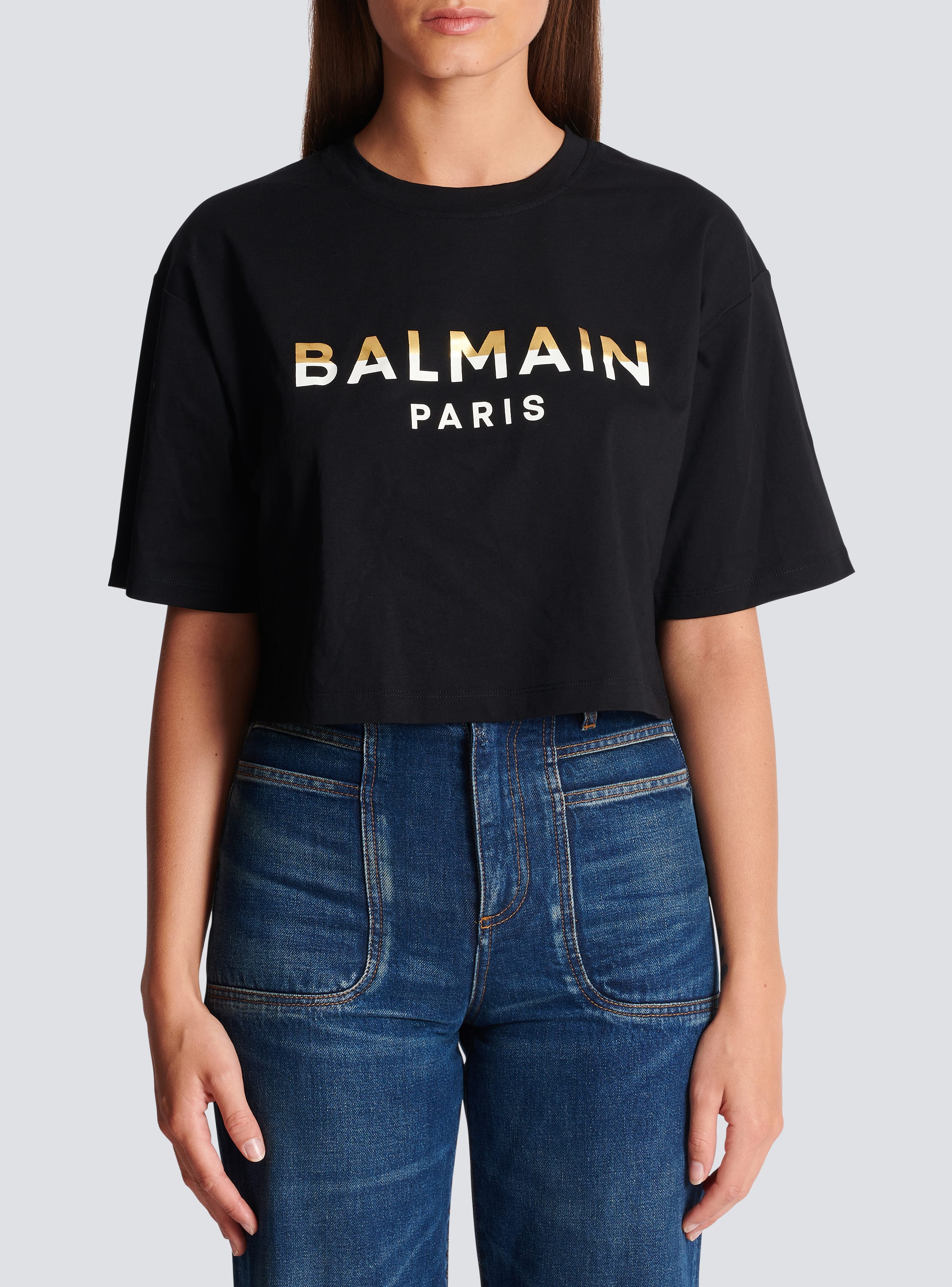 Balmain Paris クロップドTシャツ