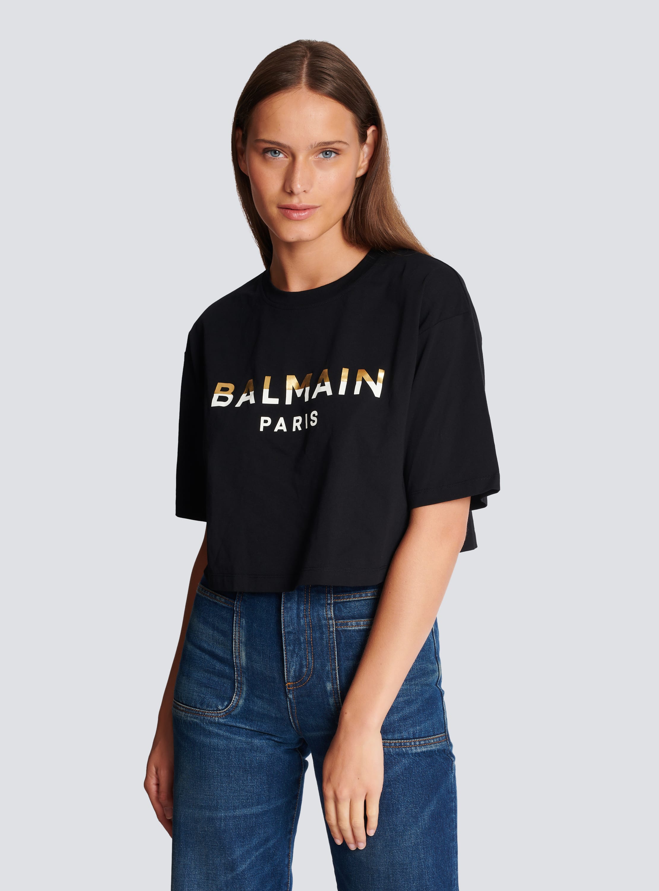 Cropped Balmain Paris T shirt