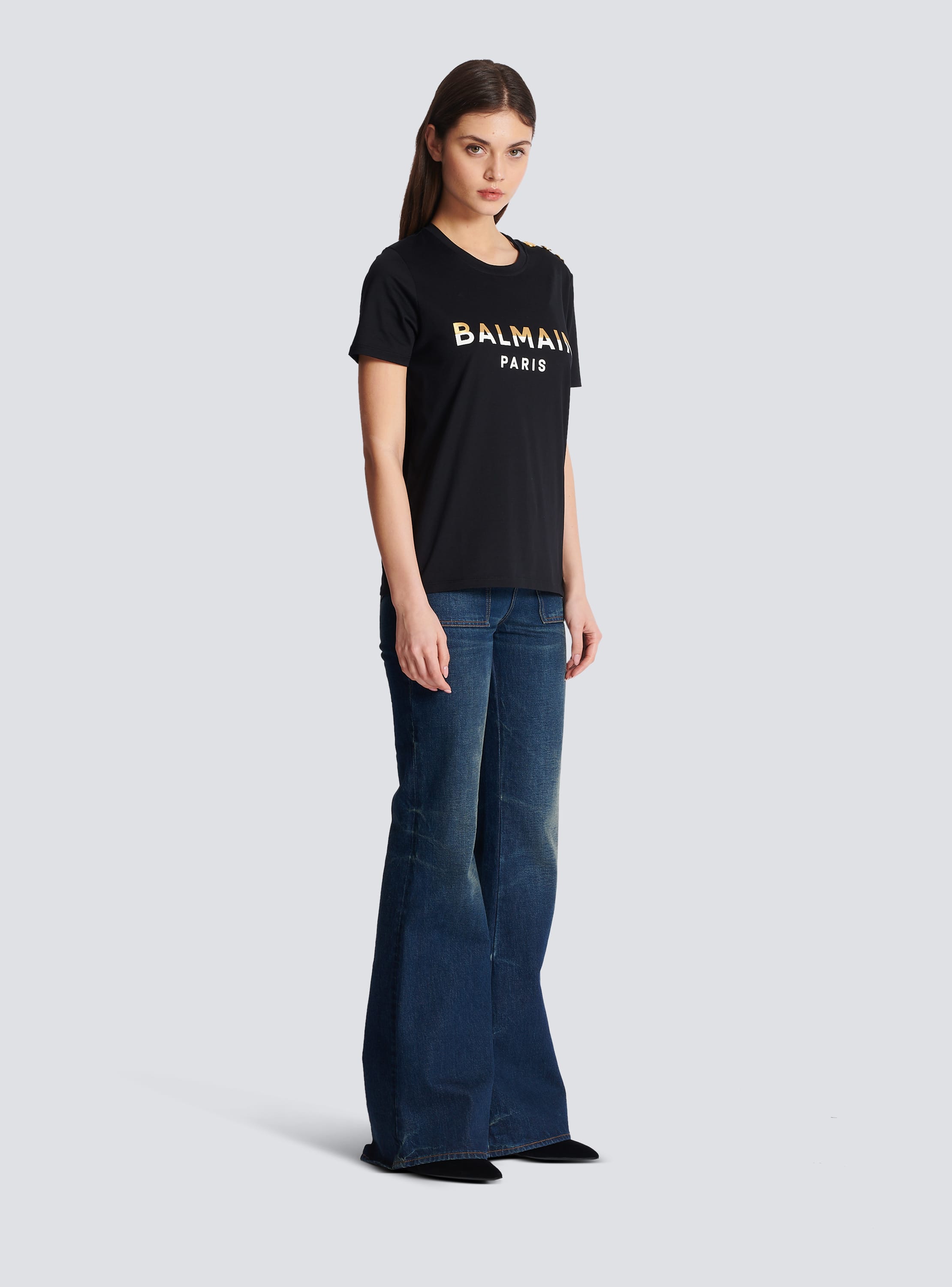 Balmain Paris ボタン付き Tシャツ