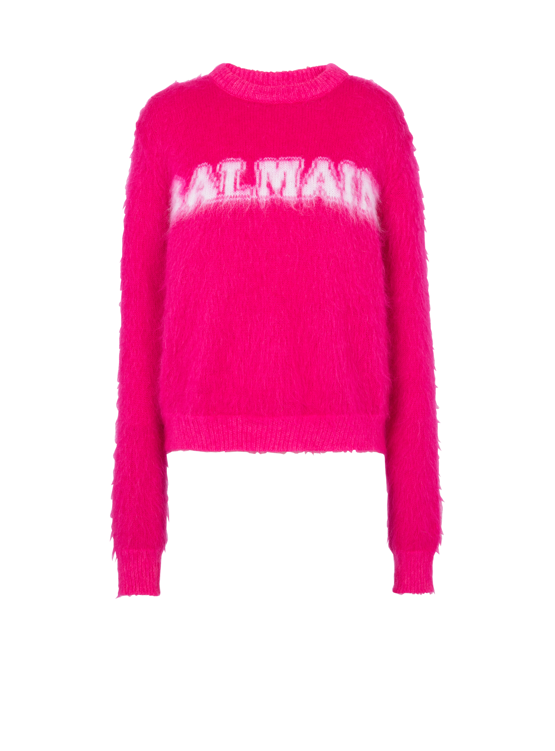 Jacquard brushed mohair Balmain jumper