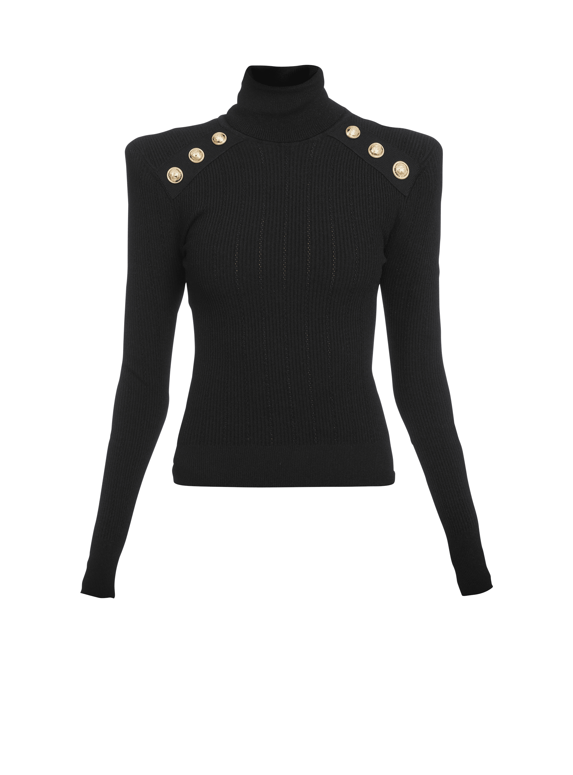 Knit jumper with gold buttons