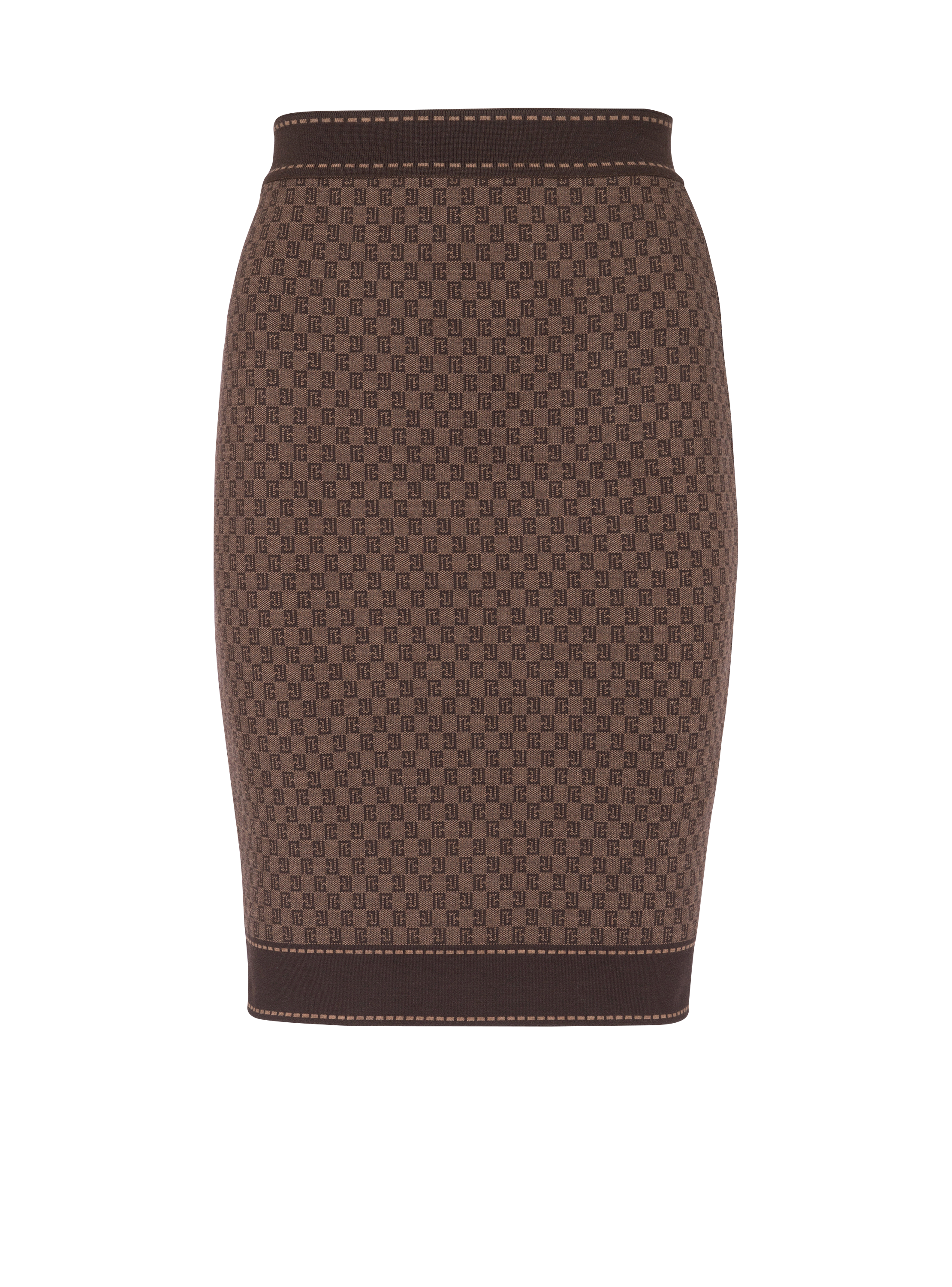 Mini monogram jacquard skirt, brown, hi-res