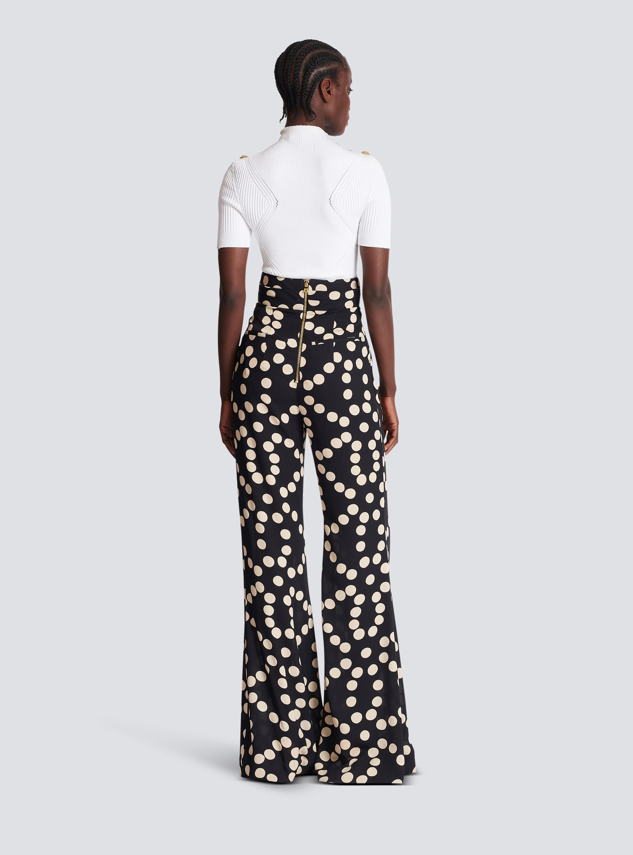 Polka dot wide-leg trousers - Women