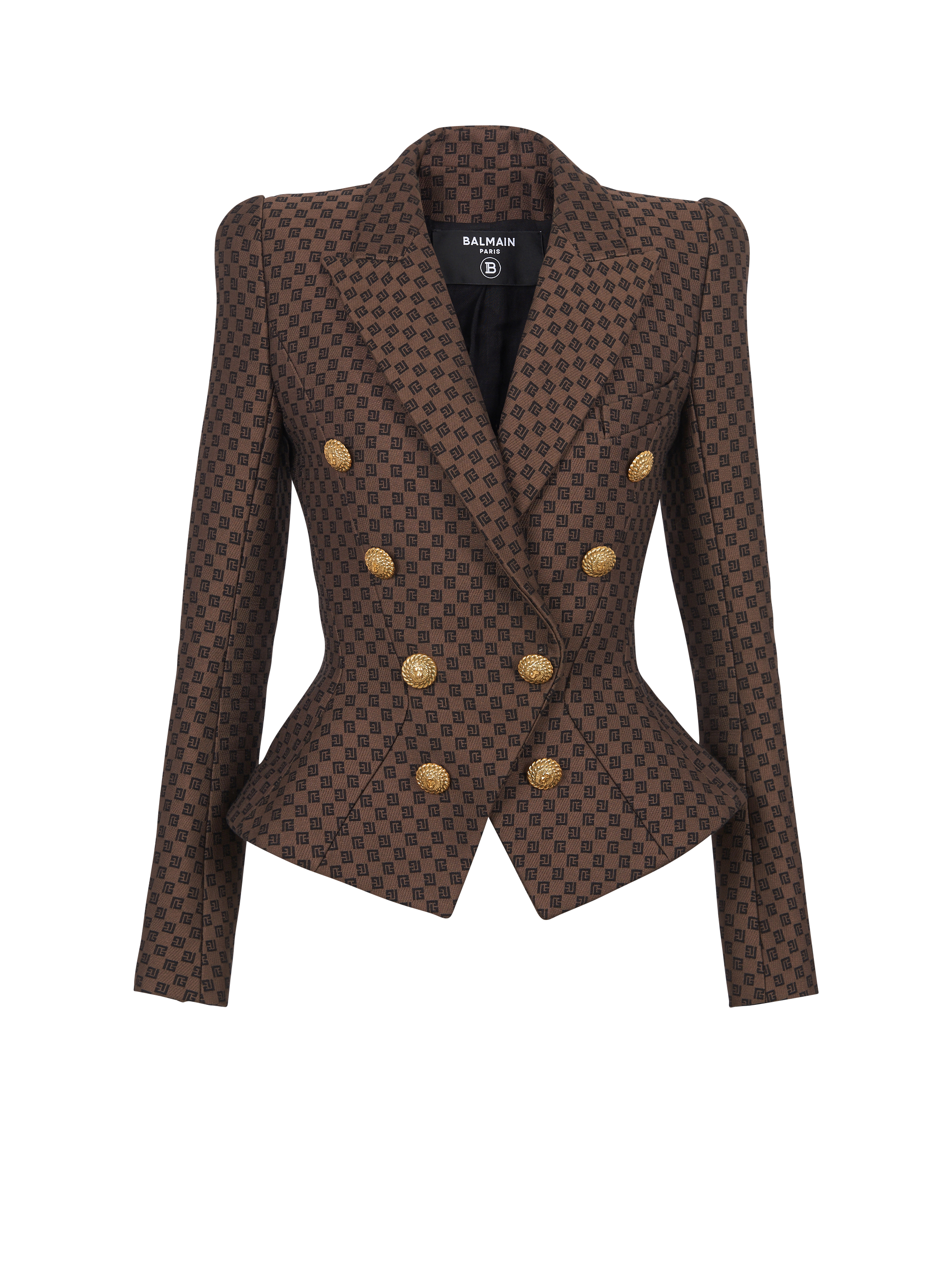 Mini monogram jacquard jacket brown - Women
