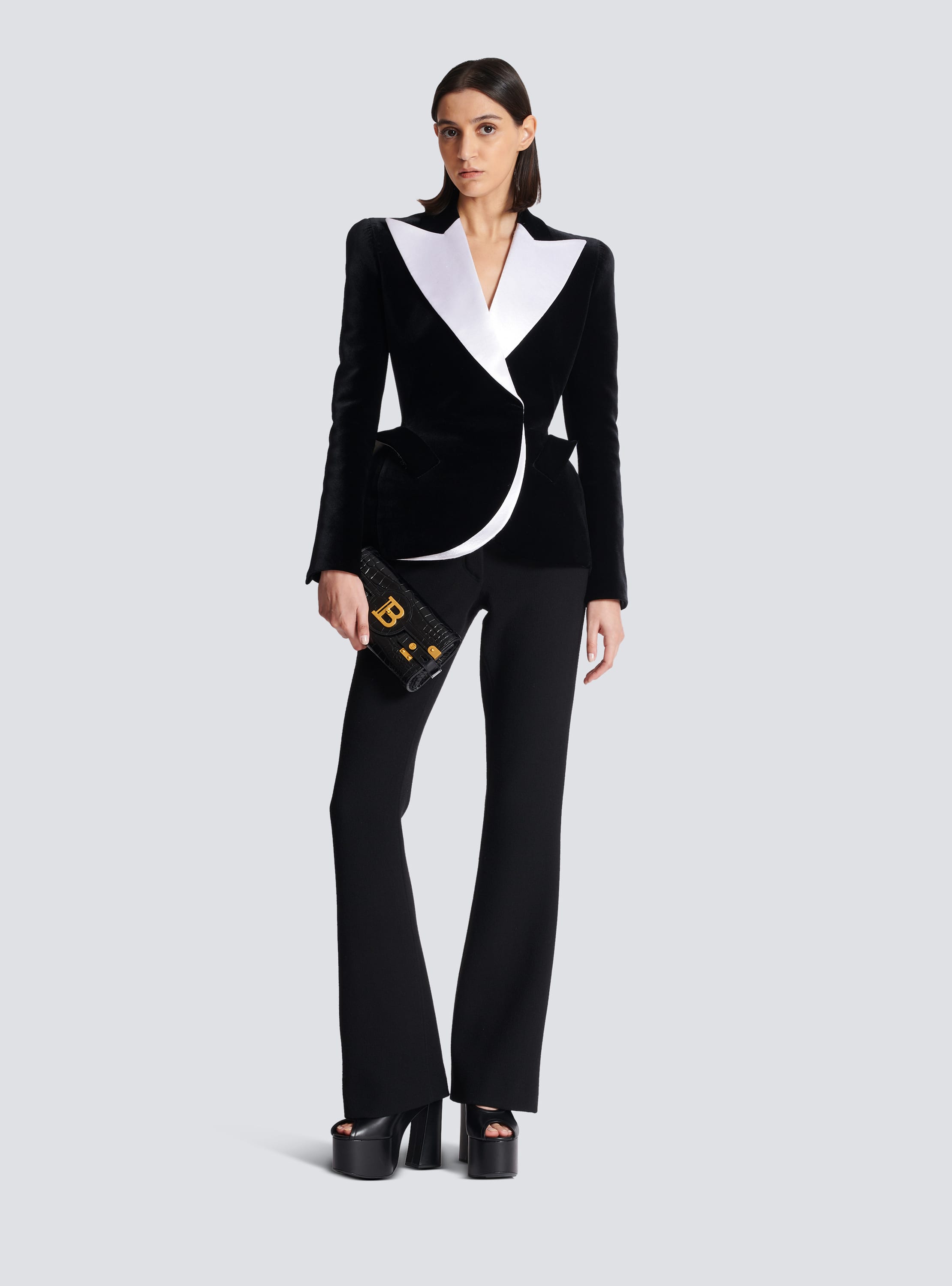 Balmain velvet discount tuxedo dress