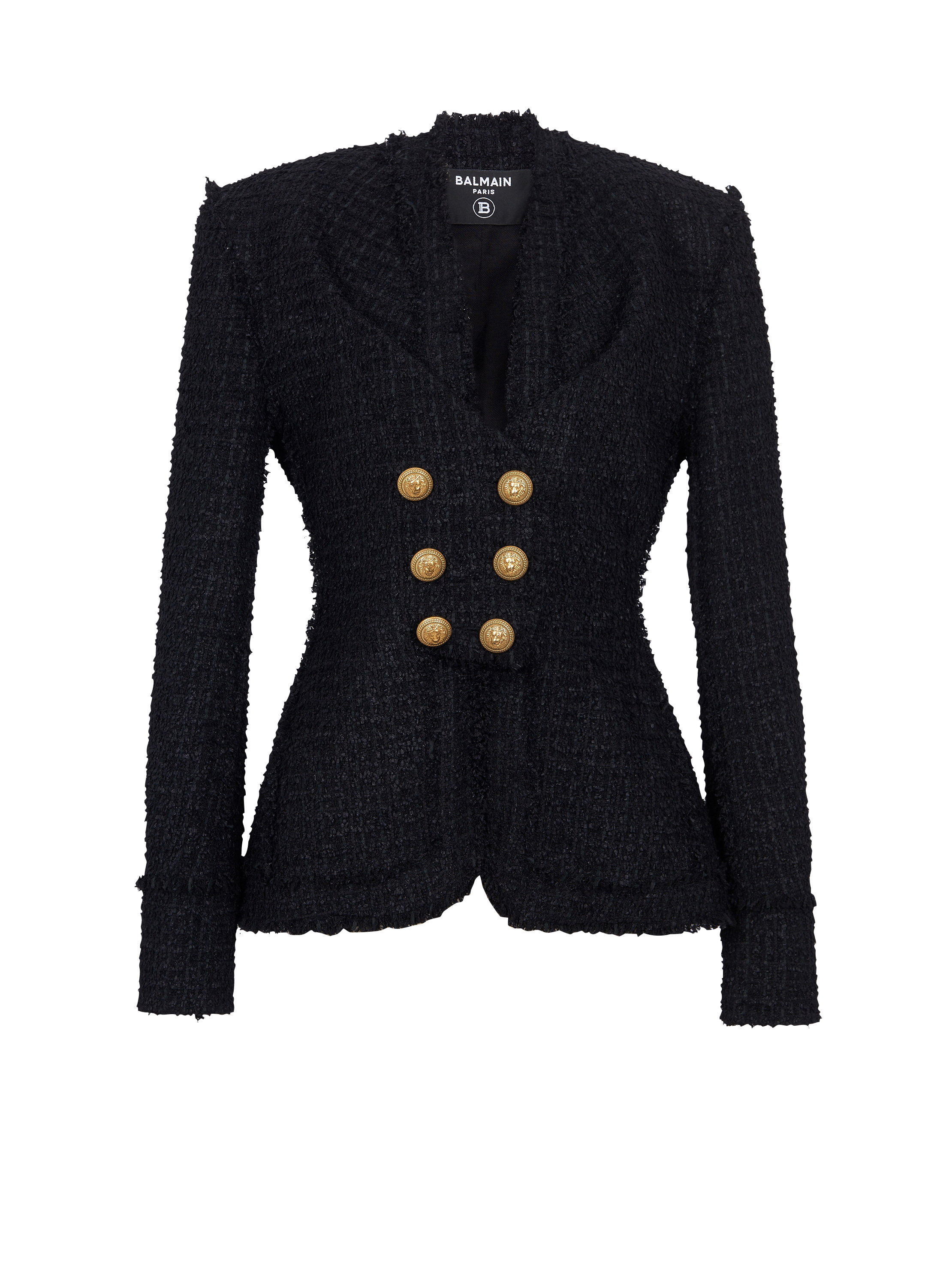 Collarless deals tweed jacket