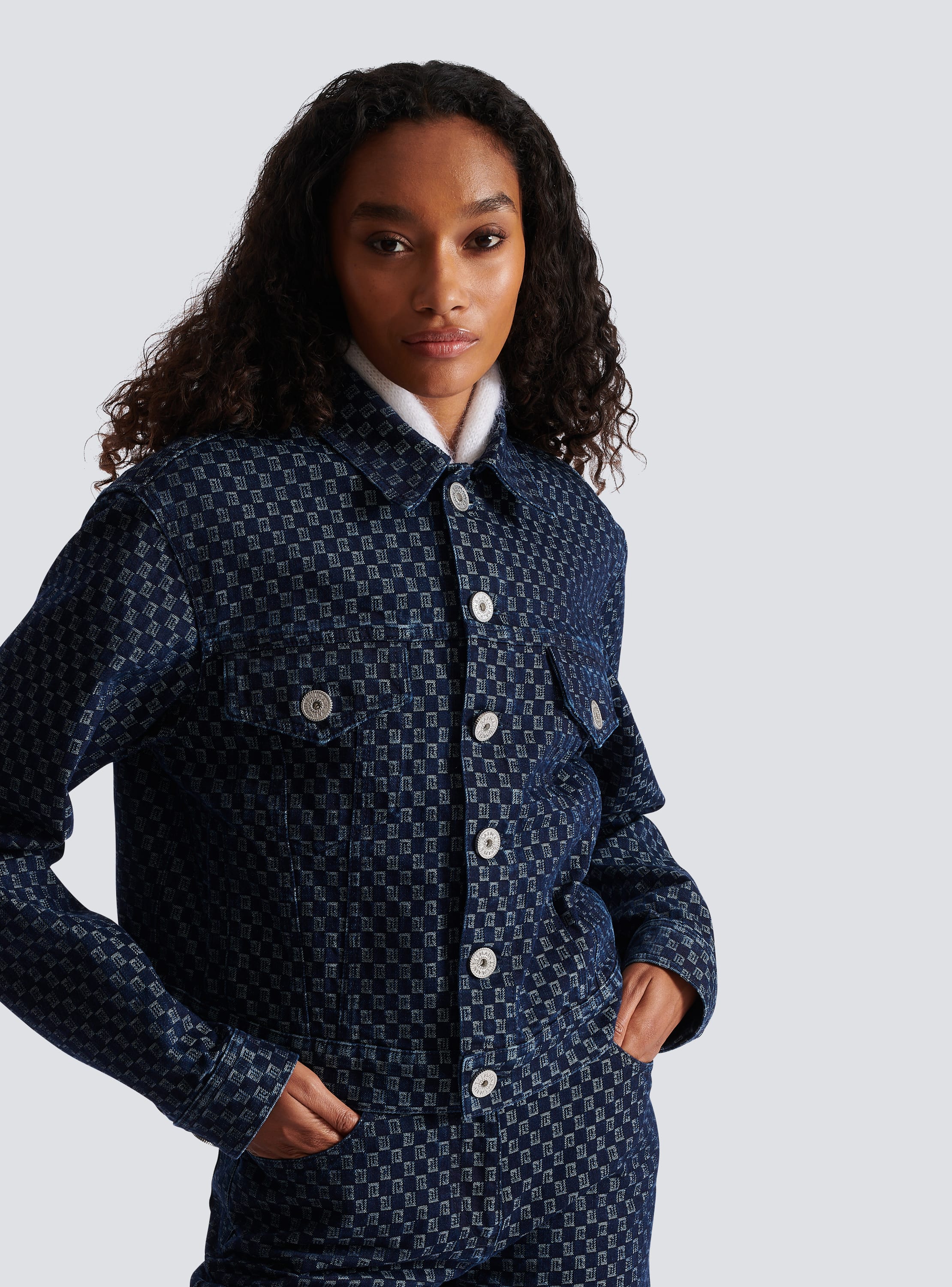 Mini monogram jacquard denim jacket