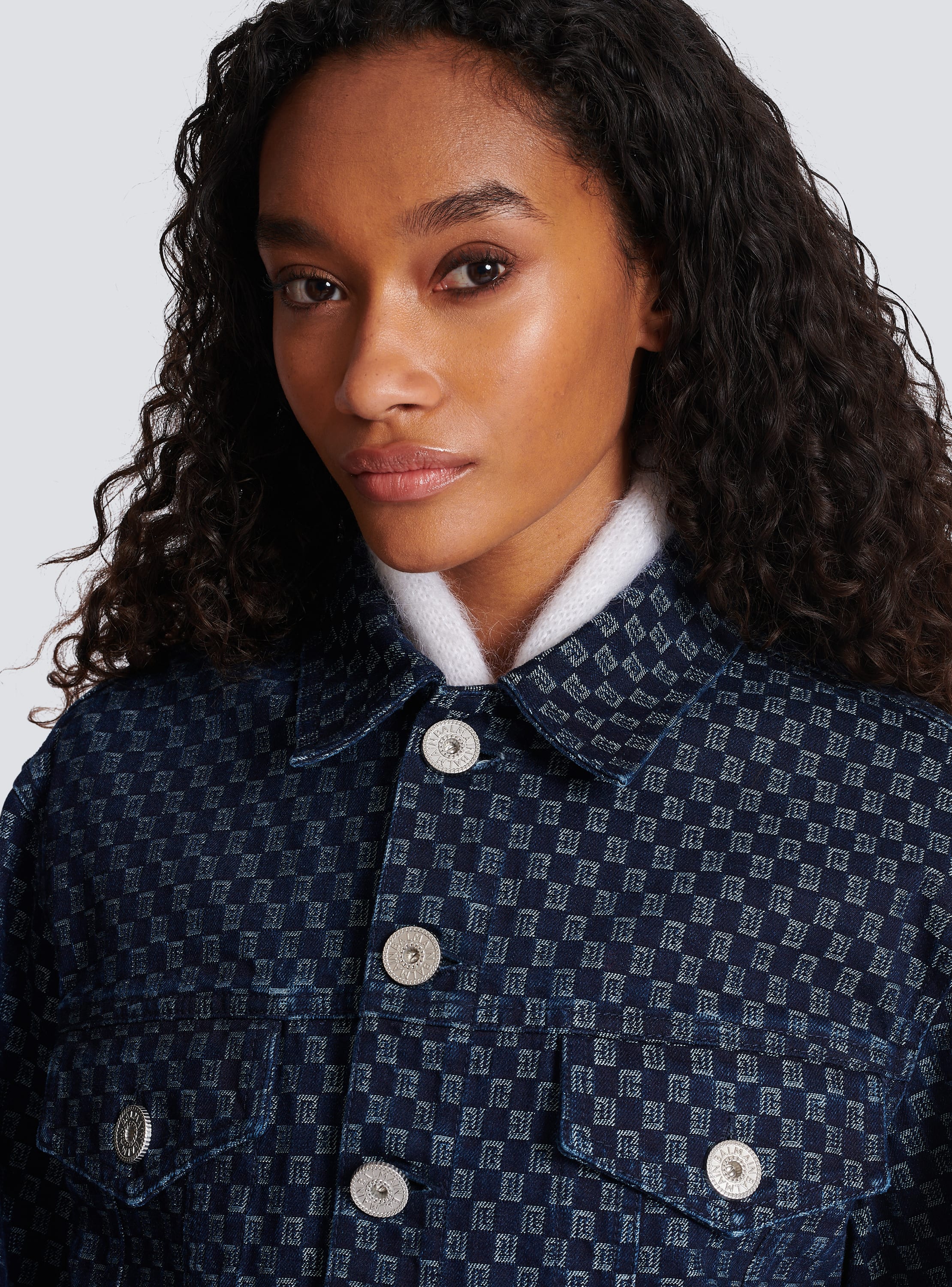 Mini monogram jacquard denim jacket