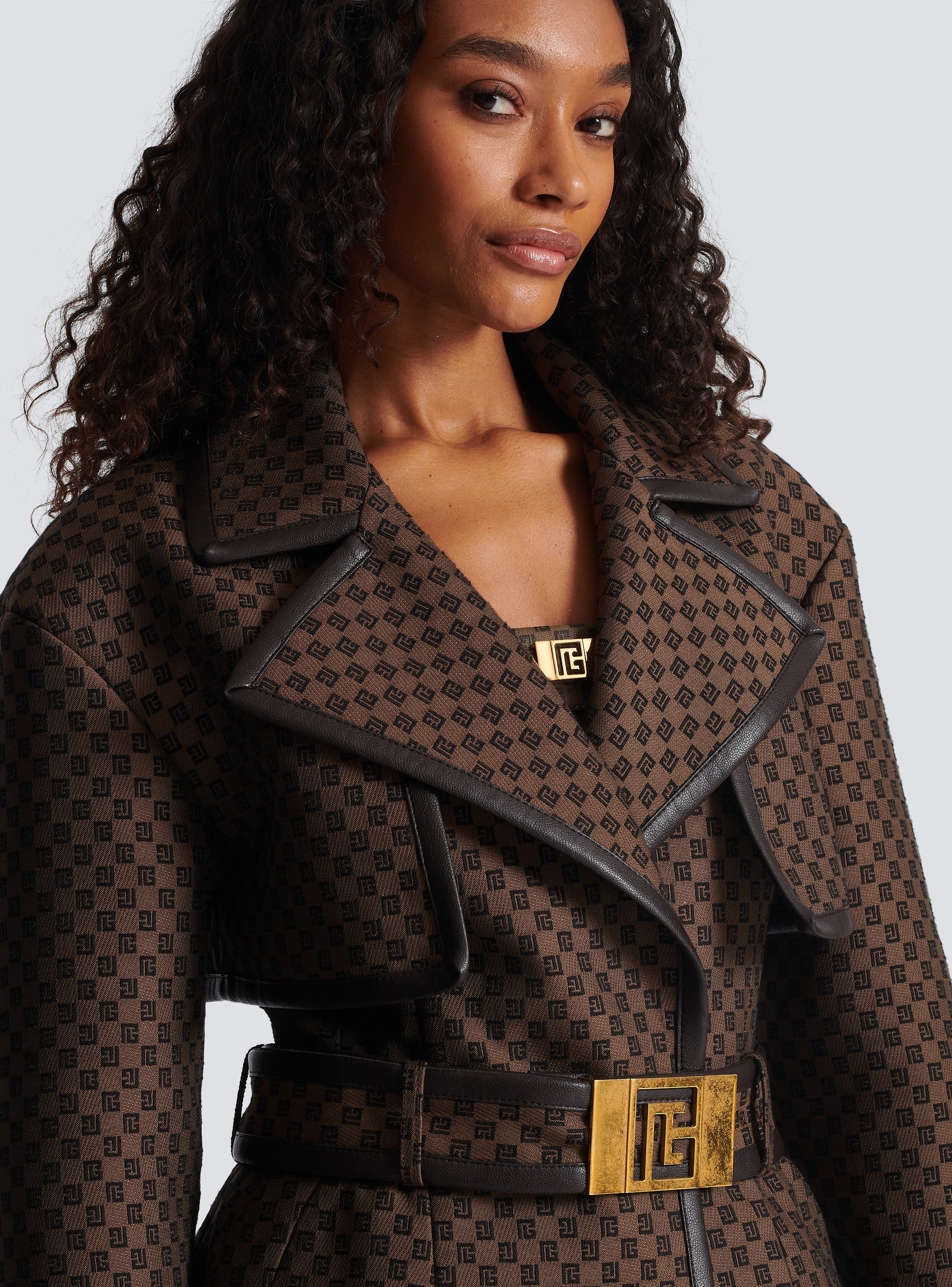 belted monogram trench coat