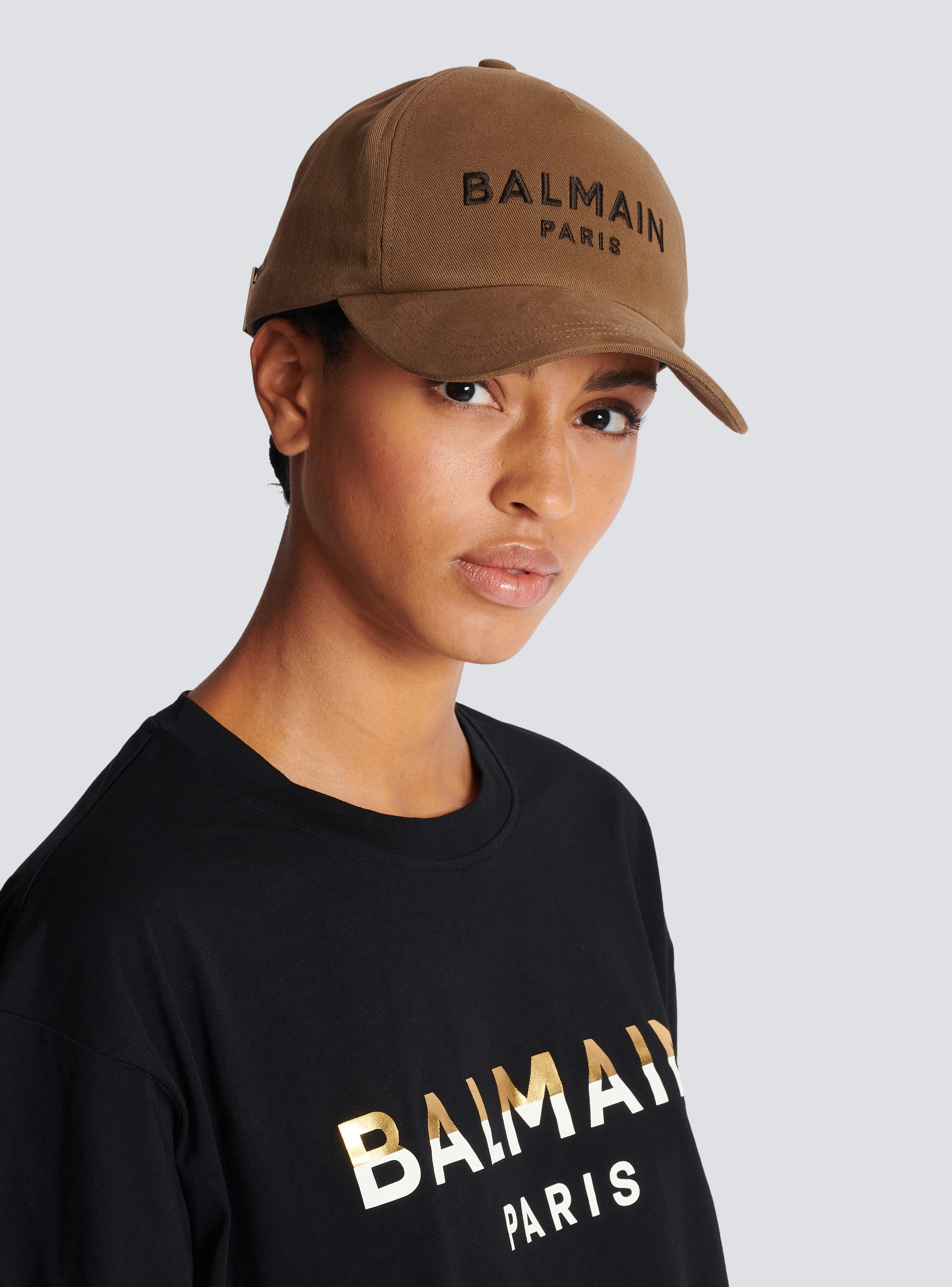 Balmain mini monogram cap brown - Women