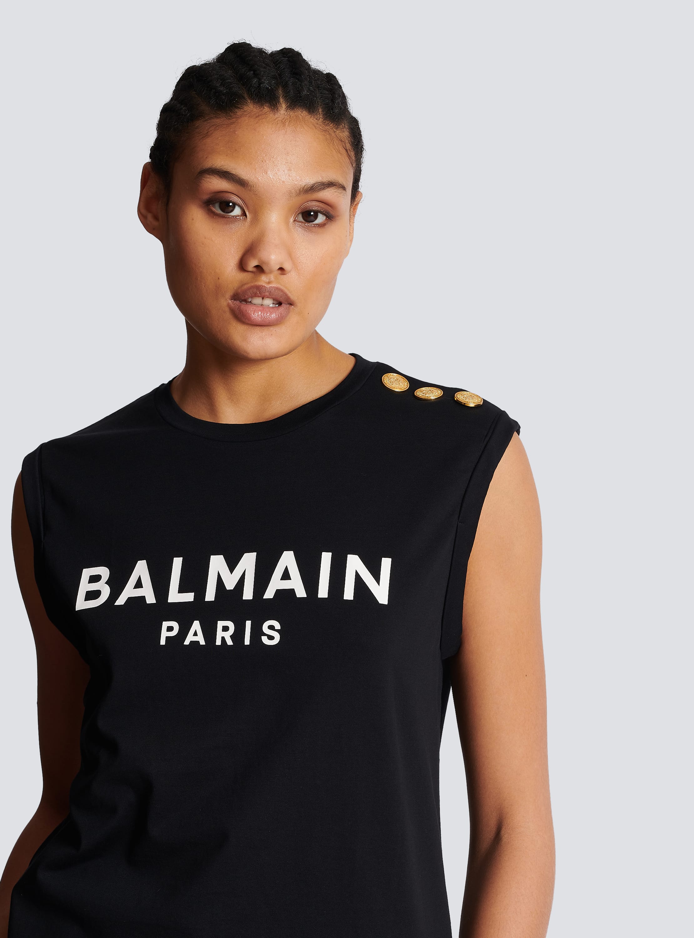 Eco-designed cotton T-shirt with Balmain logo print - Women | BALMAIN