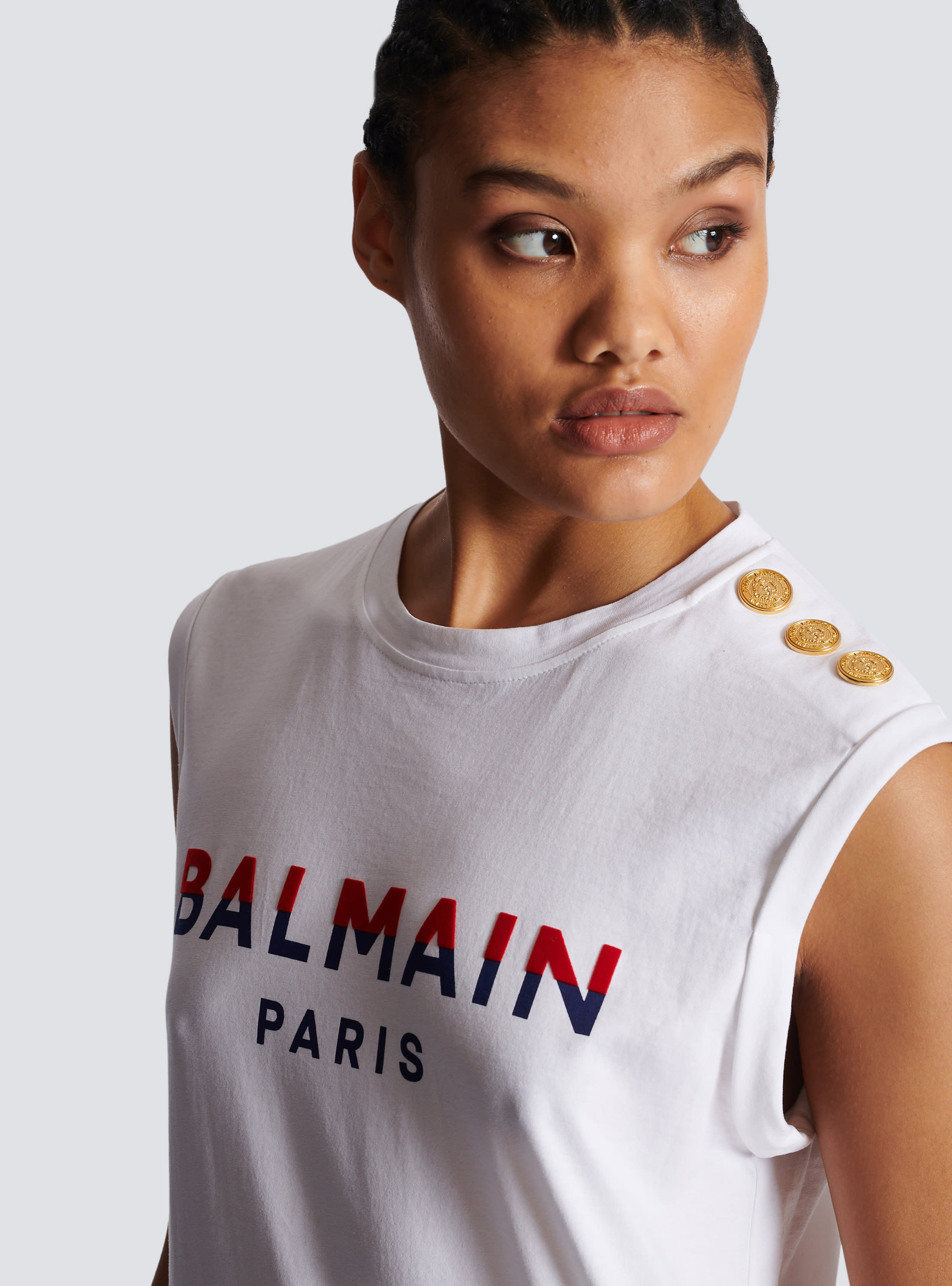 Flocked Balmain Paris T-Shirt - Women |