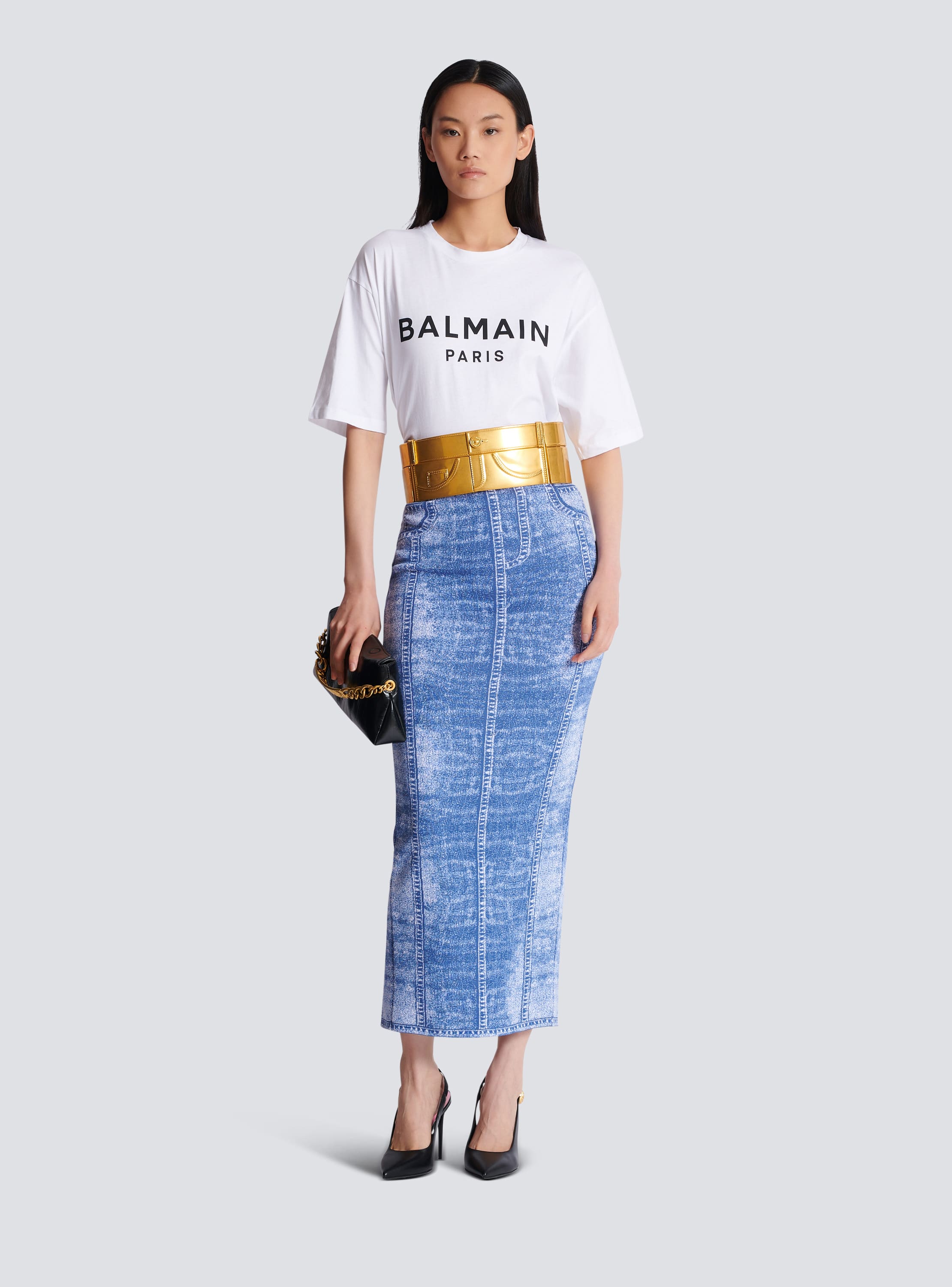 T-Shirt mit Balmain Paris-Print