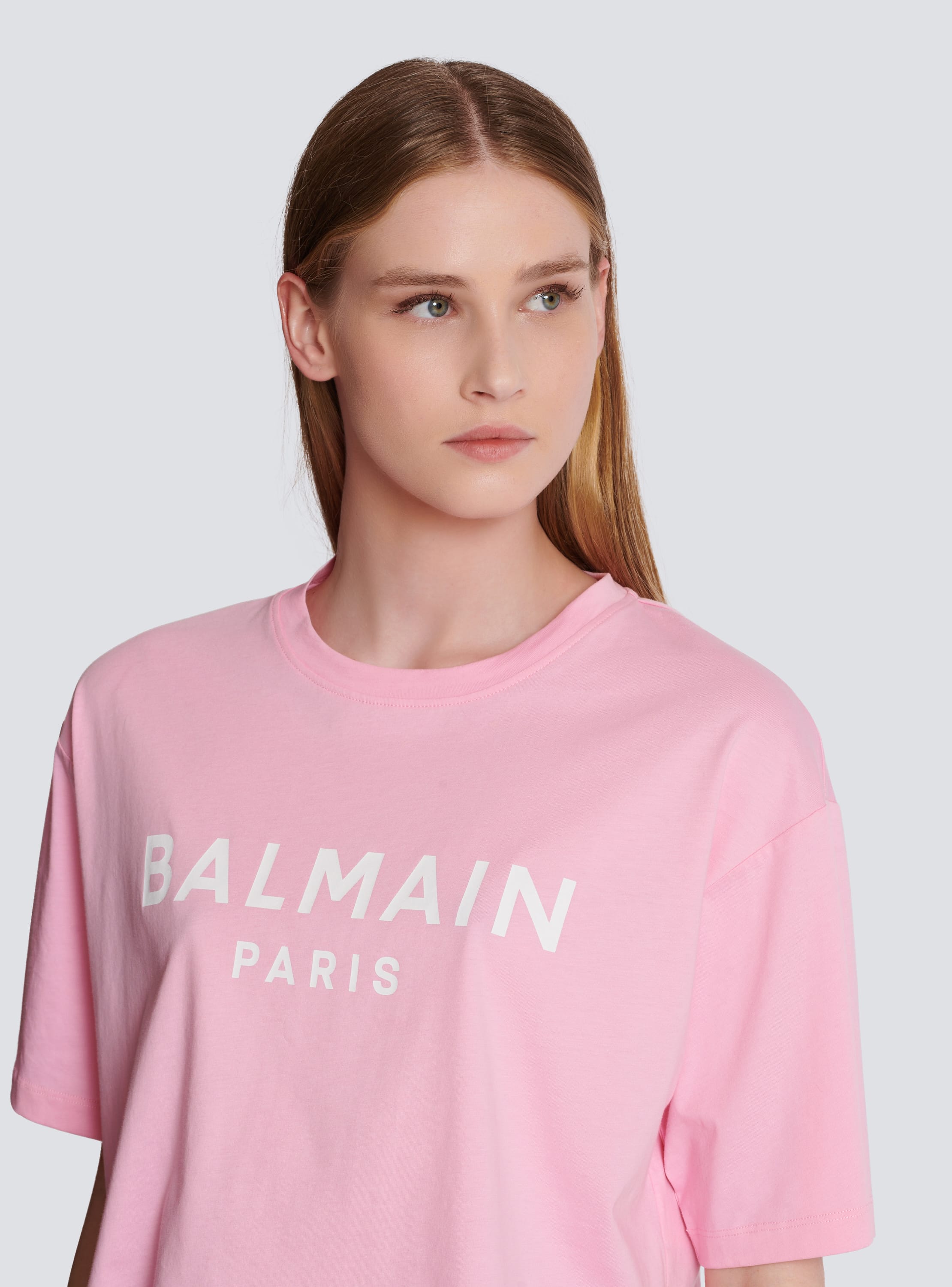 BALMAIN ピンクロゴTシャツ-