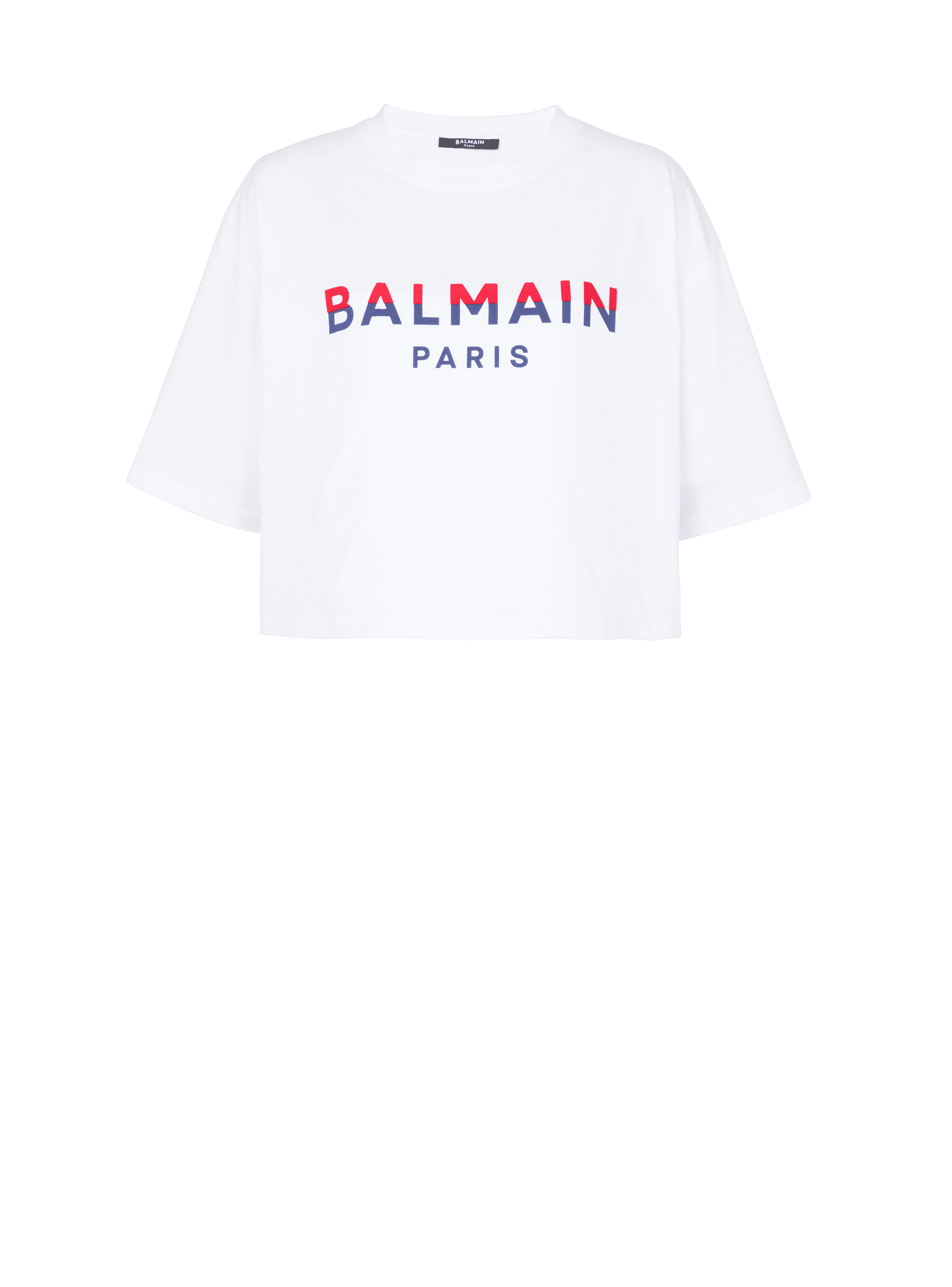 Balmain flocked-logo Cotton T-Shirt - Green