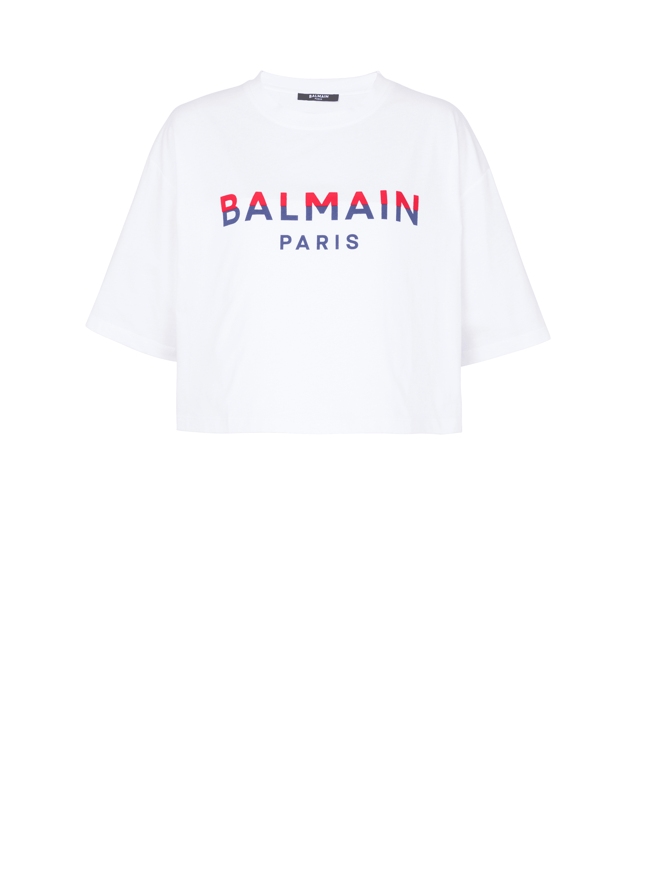 T-shirt court Balmain Paris floqué, blanc, hi-res