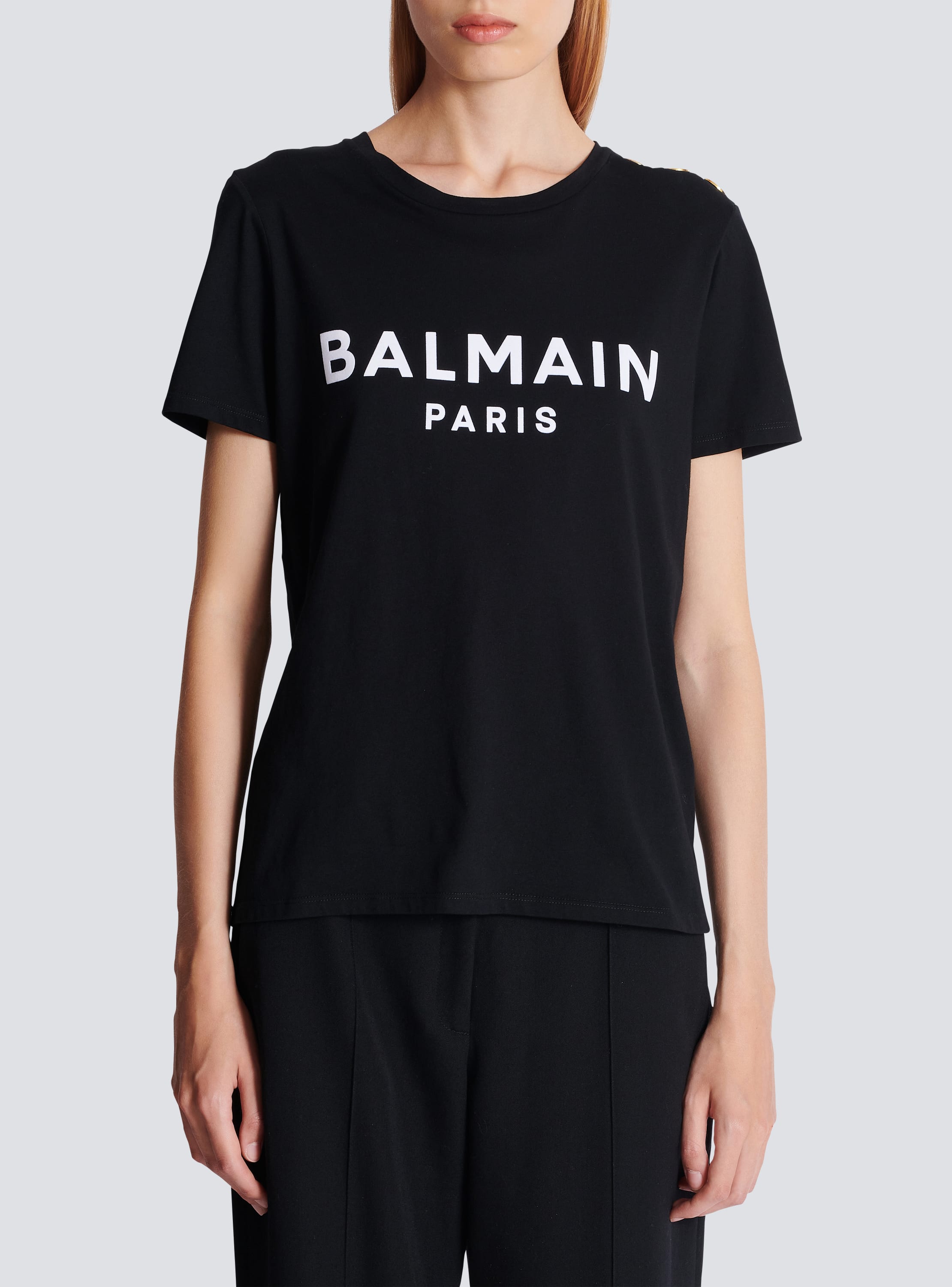 T shirt with Balmain Paris print