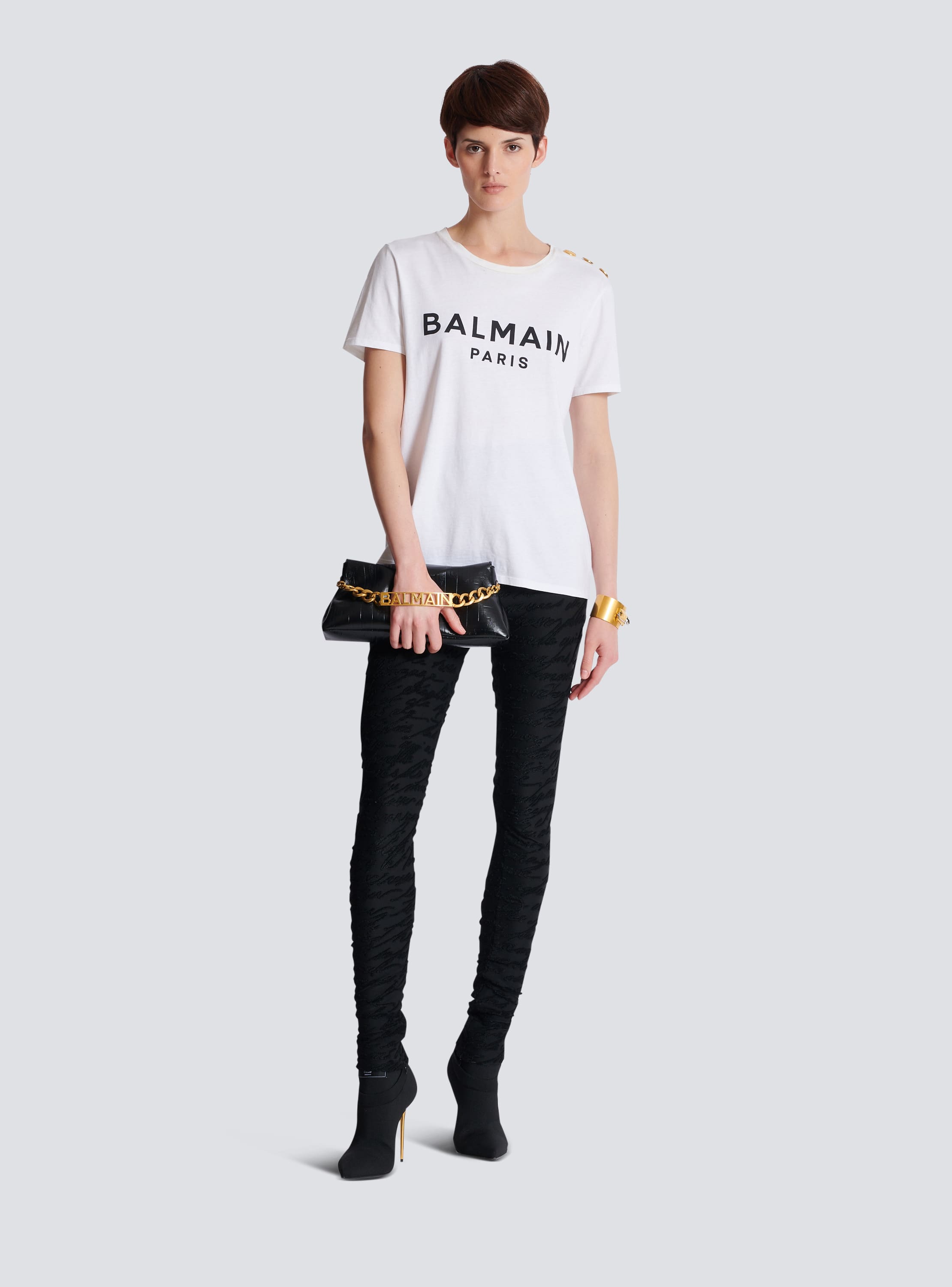 T-shirt con stampa Balmain Paris