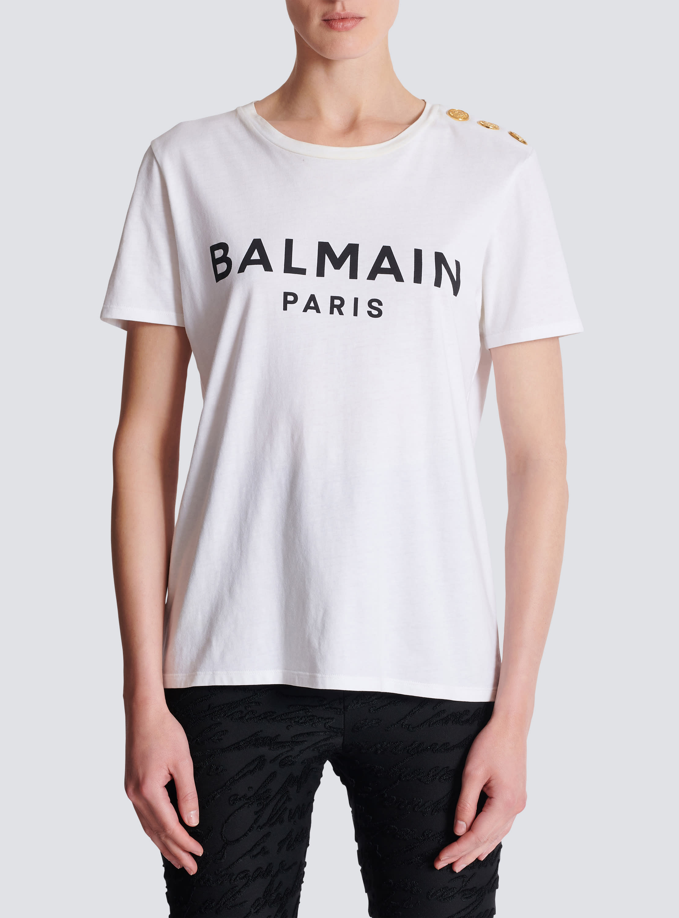 Camiseta con estampado Balmain Paris