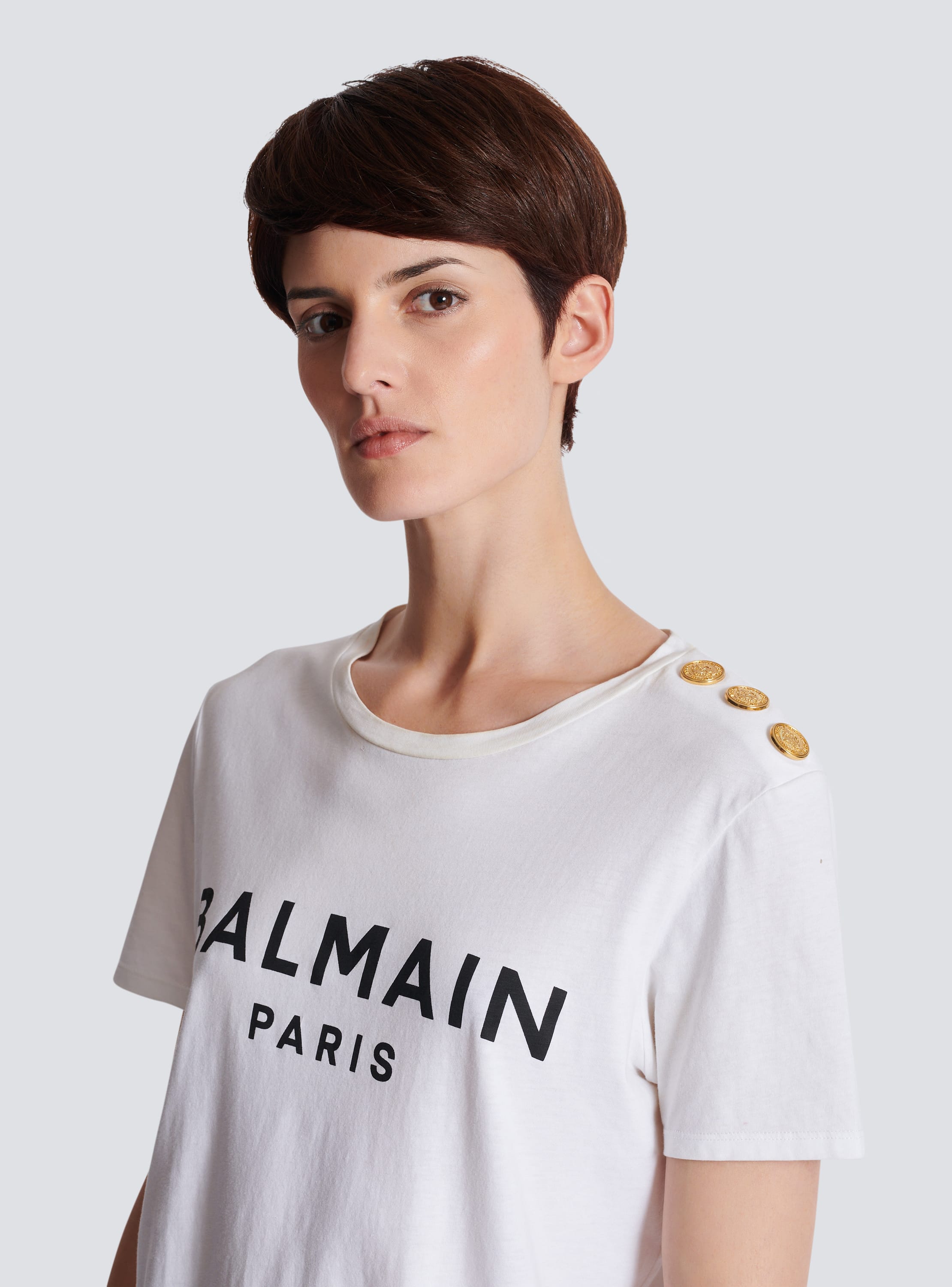 Eco-designed cotton T-shirt with Balmain logo print