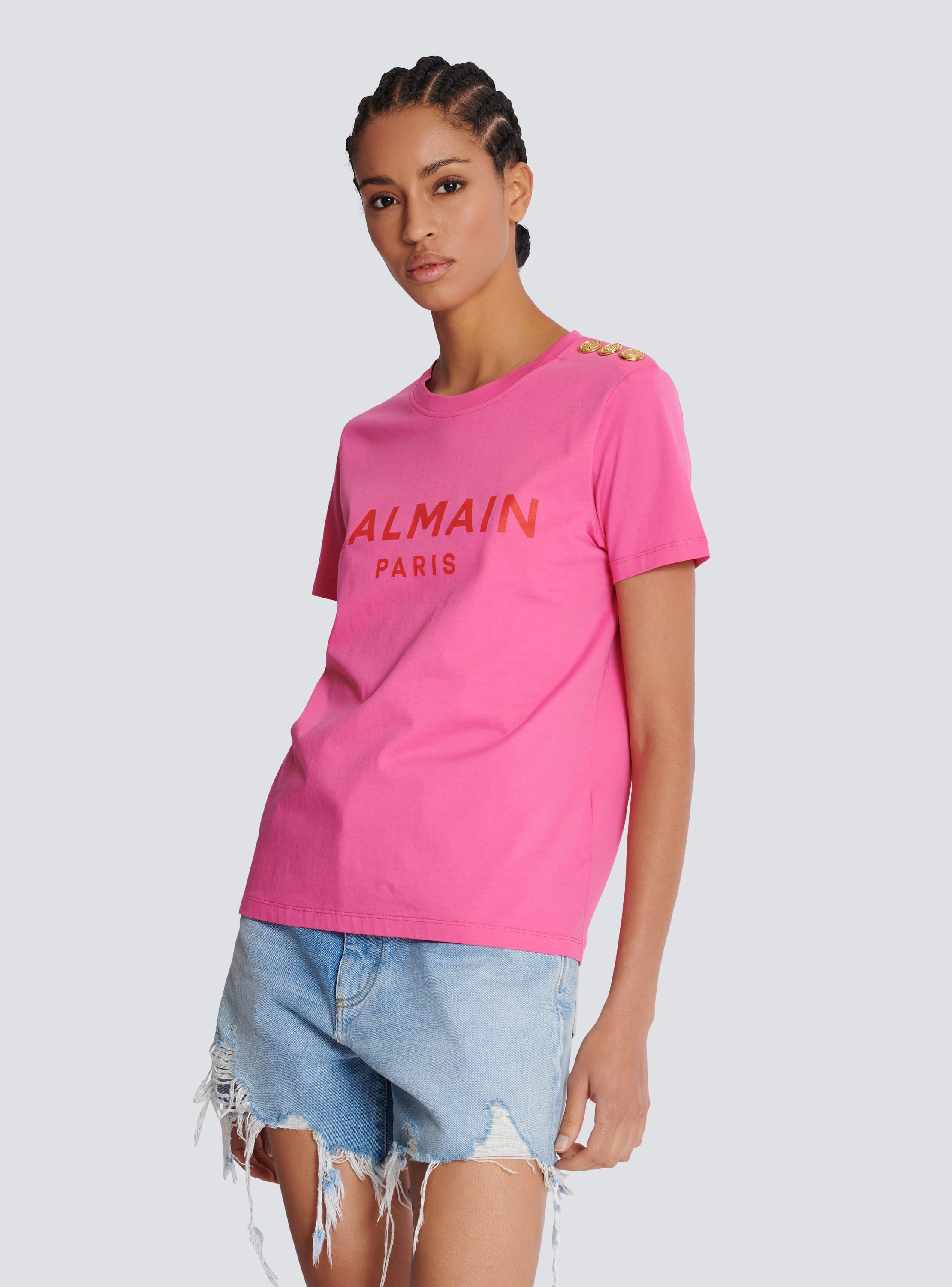 T shirt with Balmain Paris print