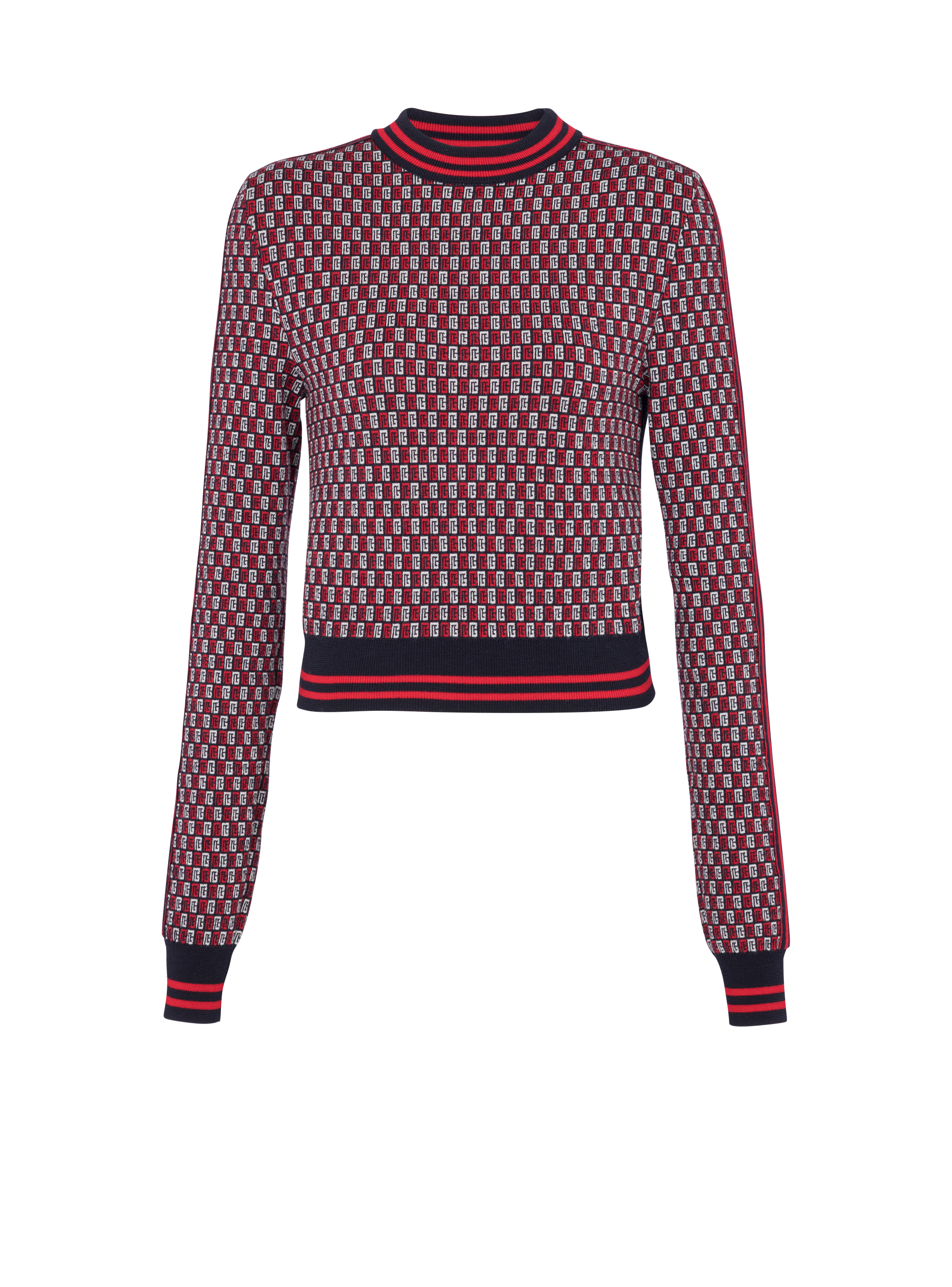 Cropped monogrammed knit jumper multicolor - Women