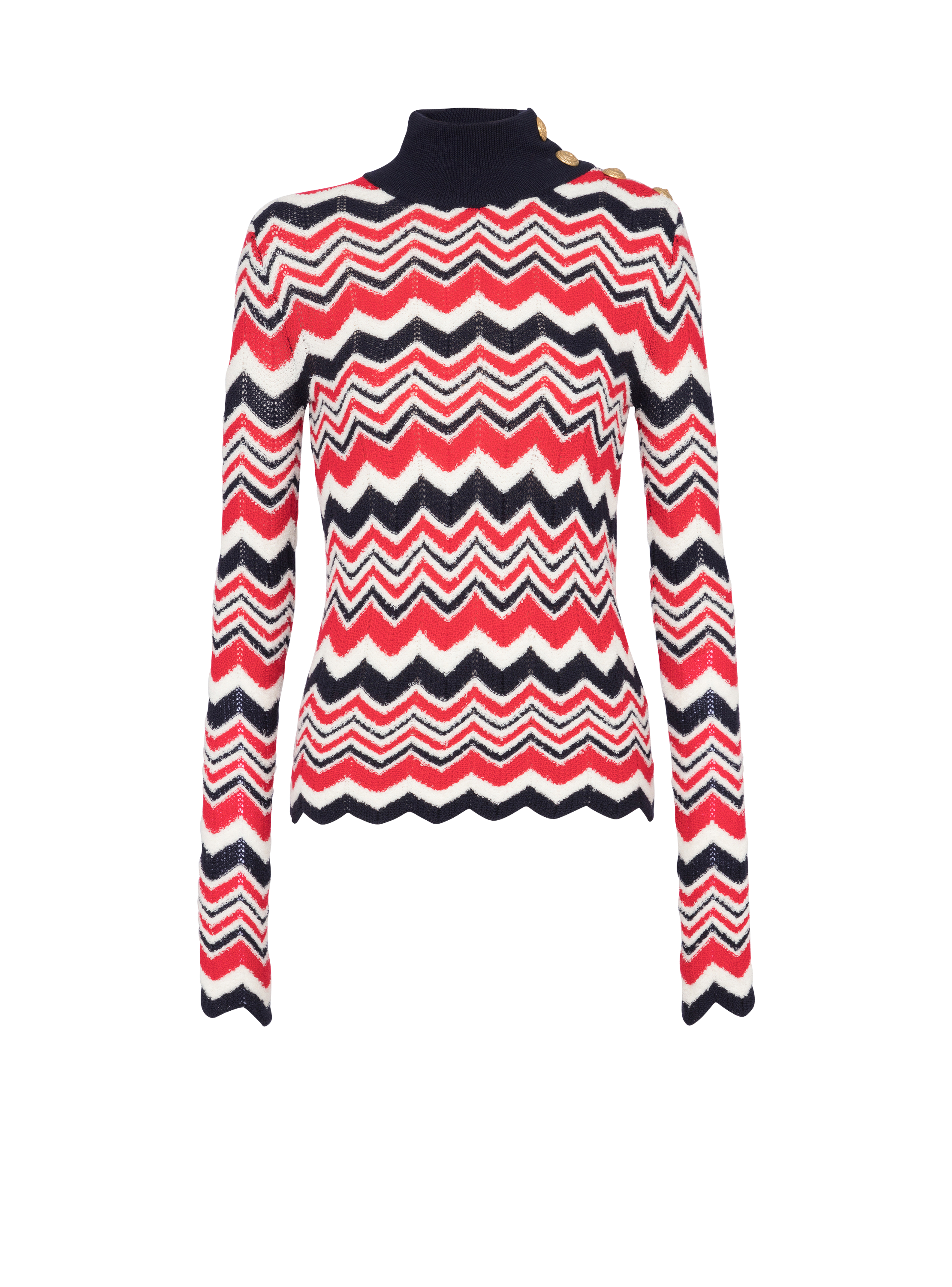 Pull en fine maille bouclette à chevrons