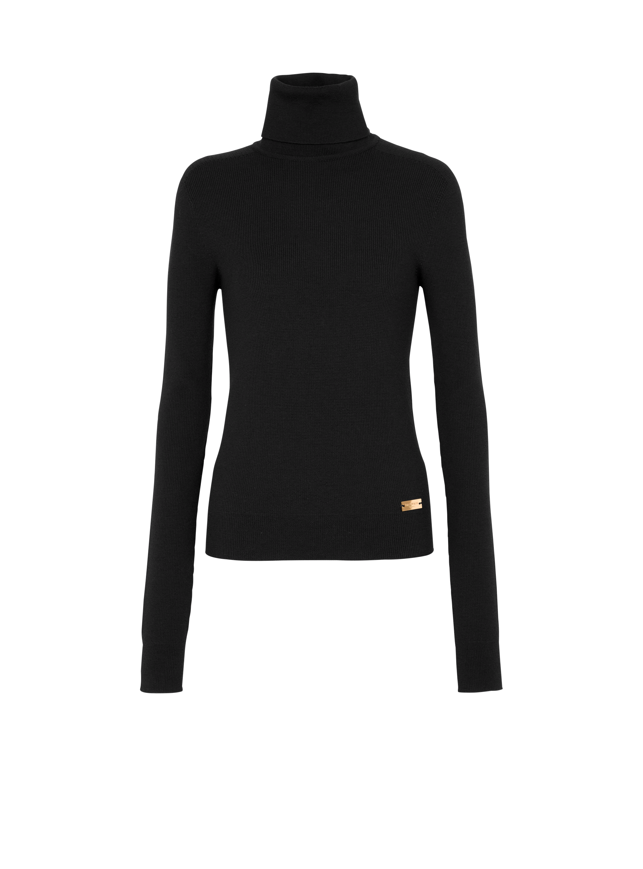 Fine knit black store polo neck jumpers