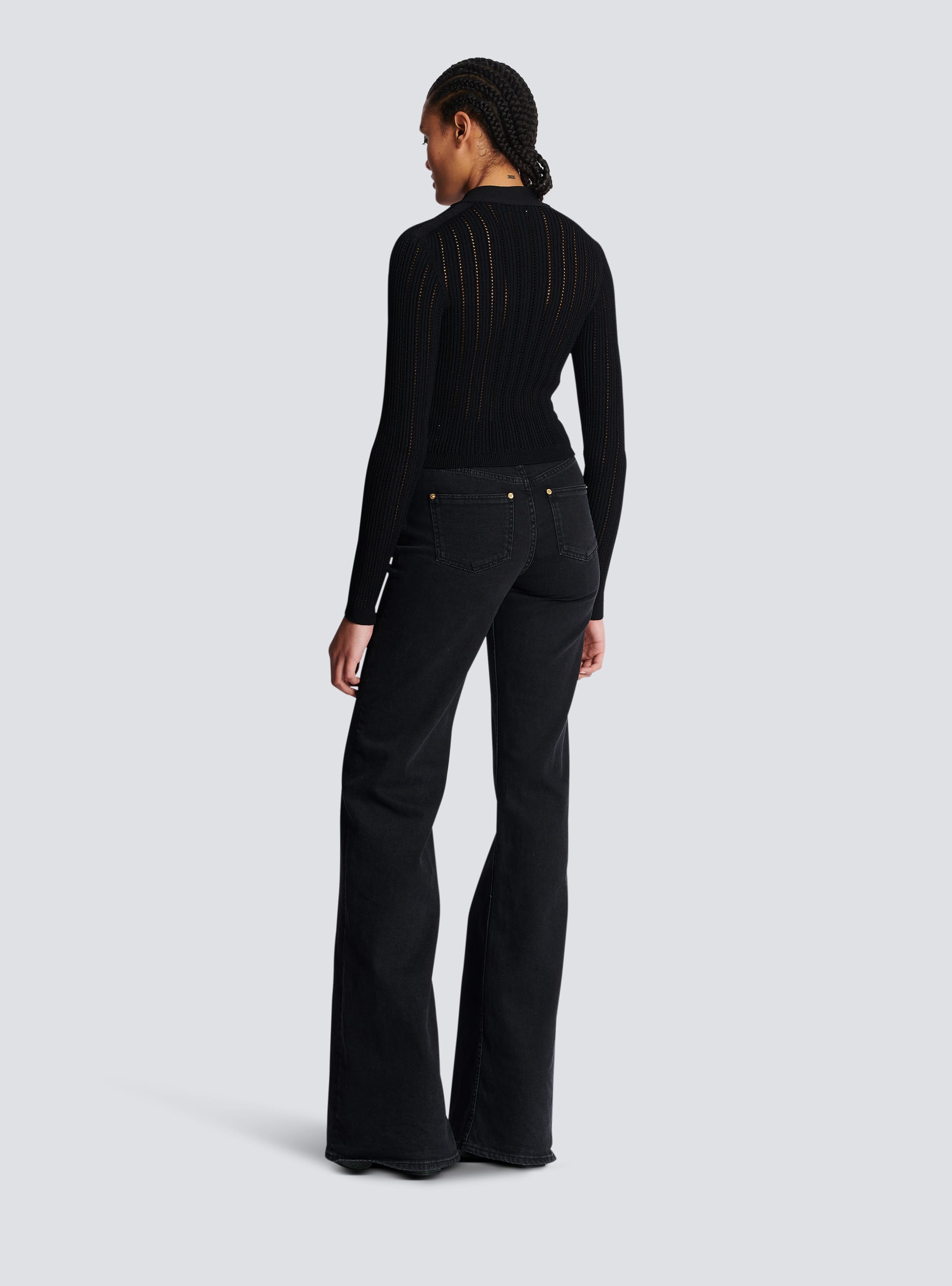 Balmain Black Cropped Cardigan