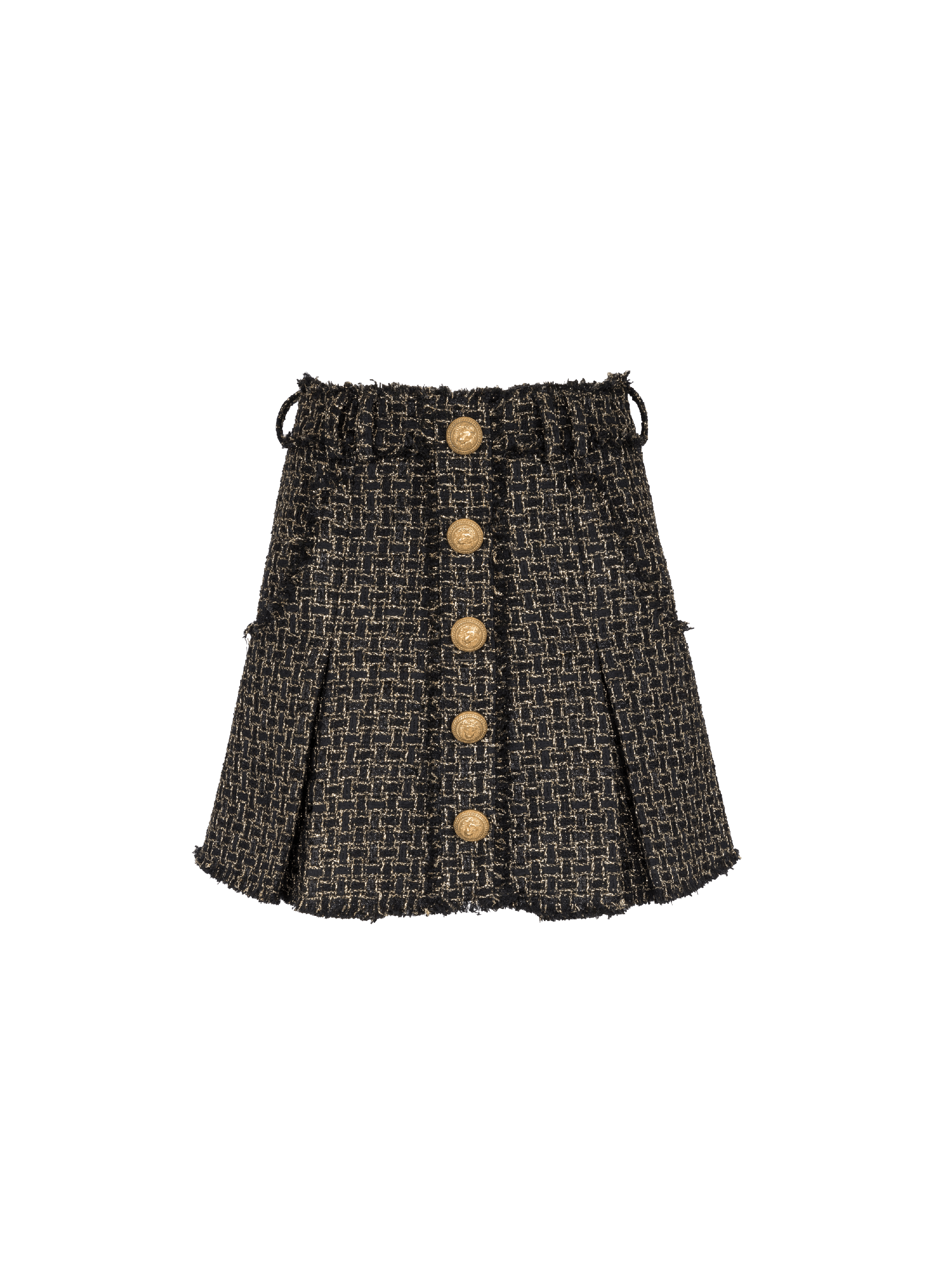 Lurex tweed pleated skirt