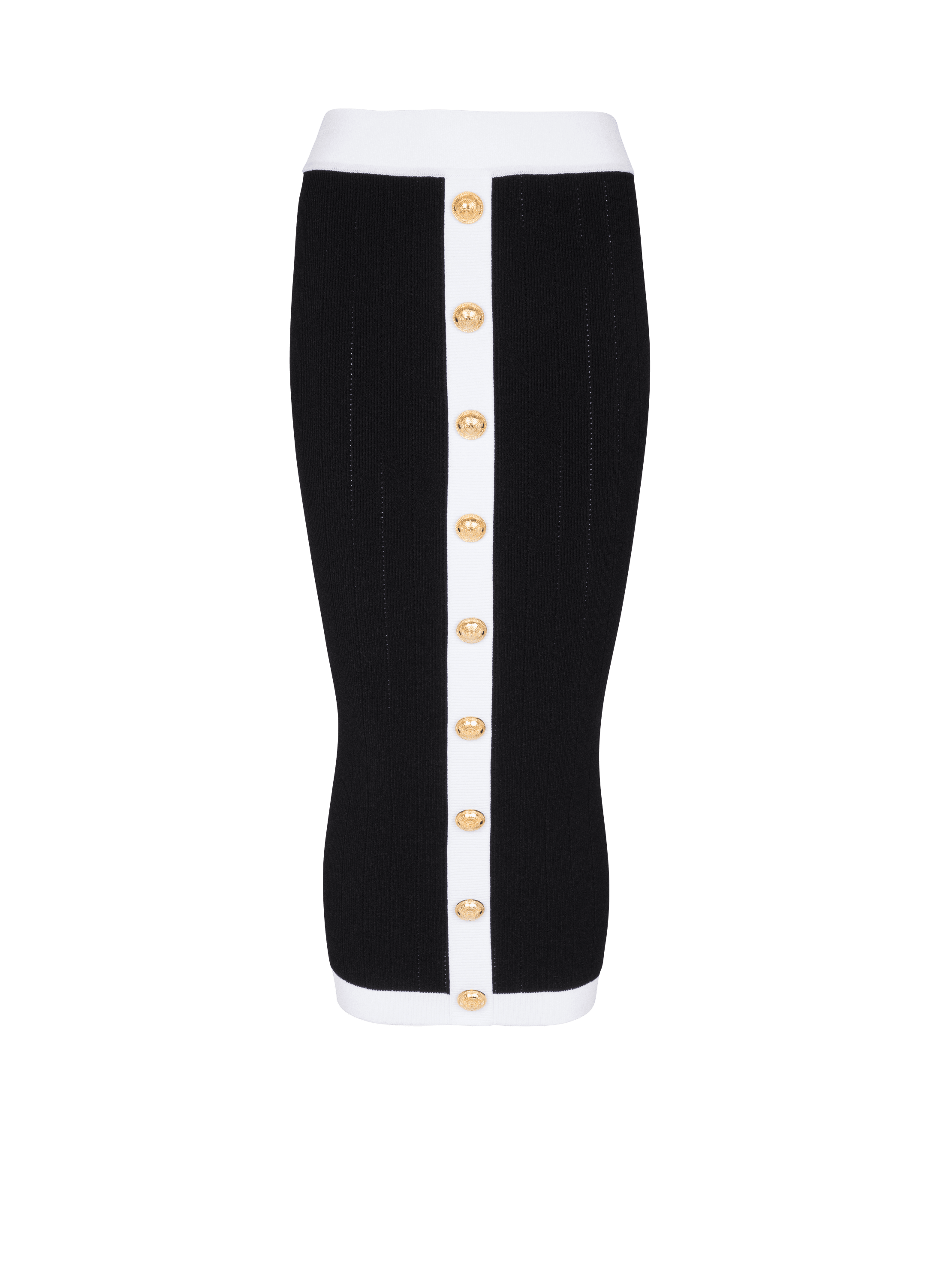Midi knit skirt, black, hi-res
